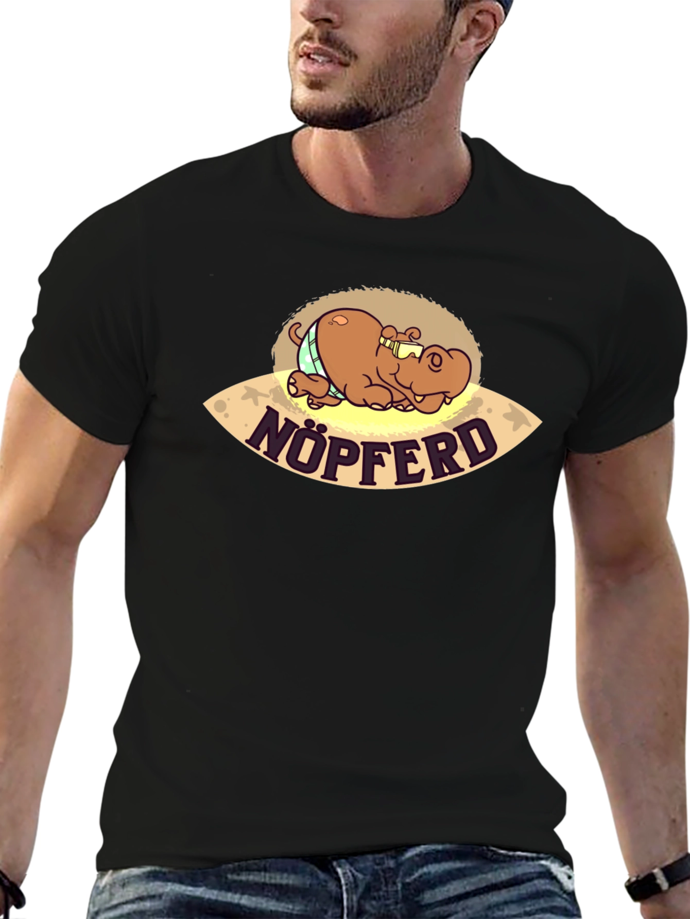 Nöpferd Cartoon Graphic T-Shirt