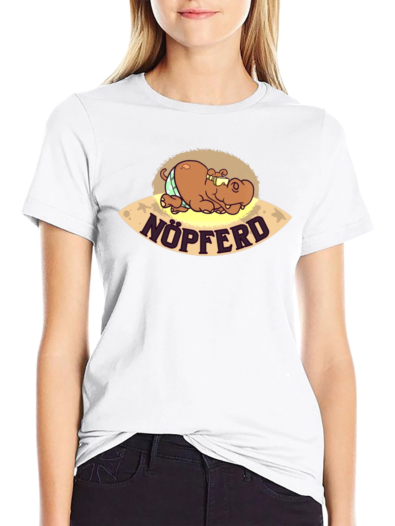 Nöpferd Cartoon Graphic T-Shirt