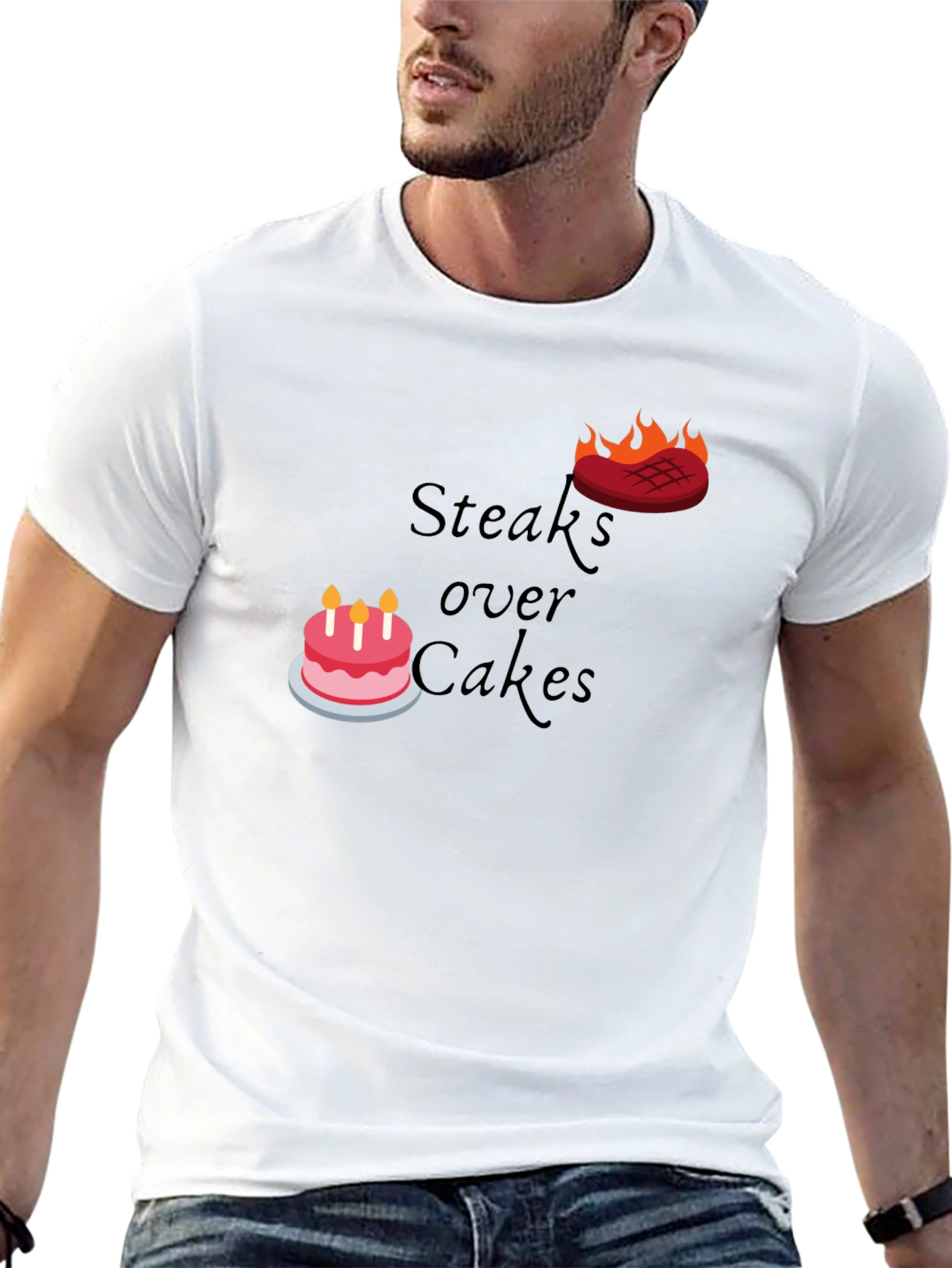 Steaks Over Cakes Black Graphic Tee