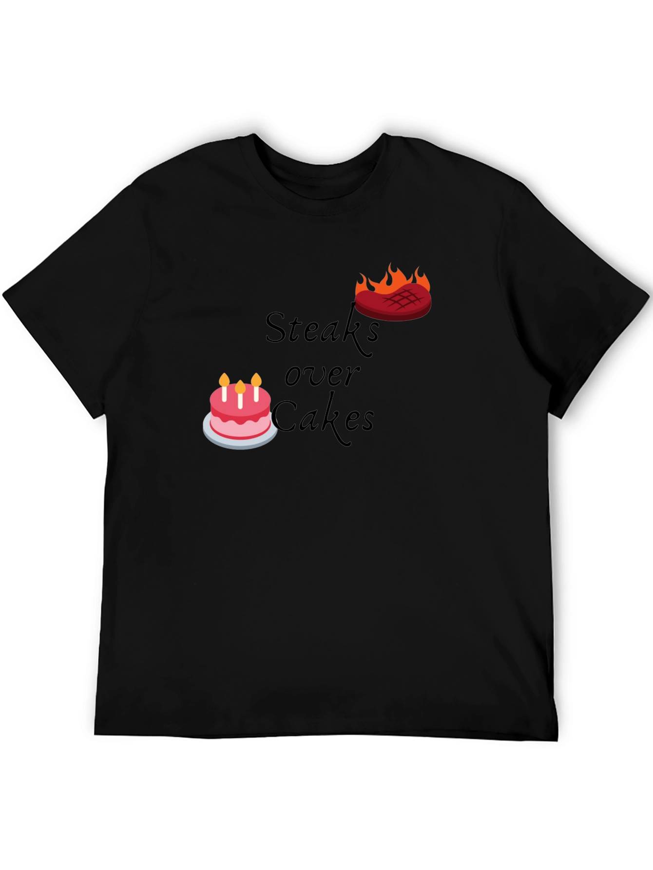 Steaks Over Cakes Black Graphic Tee