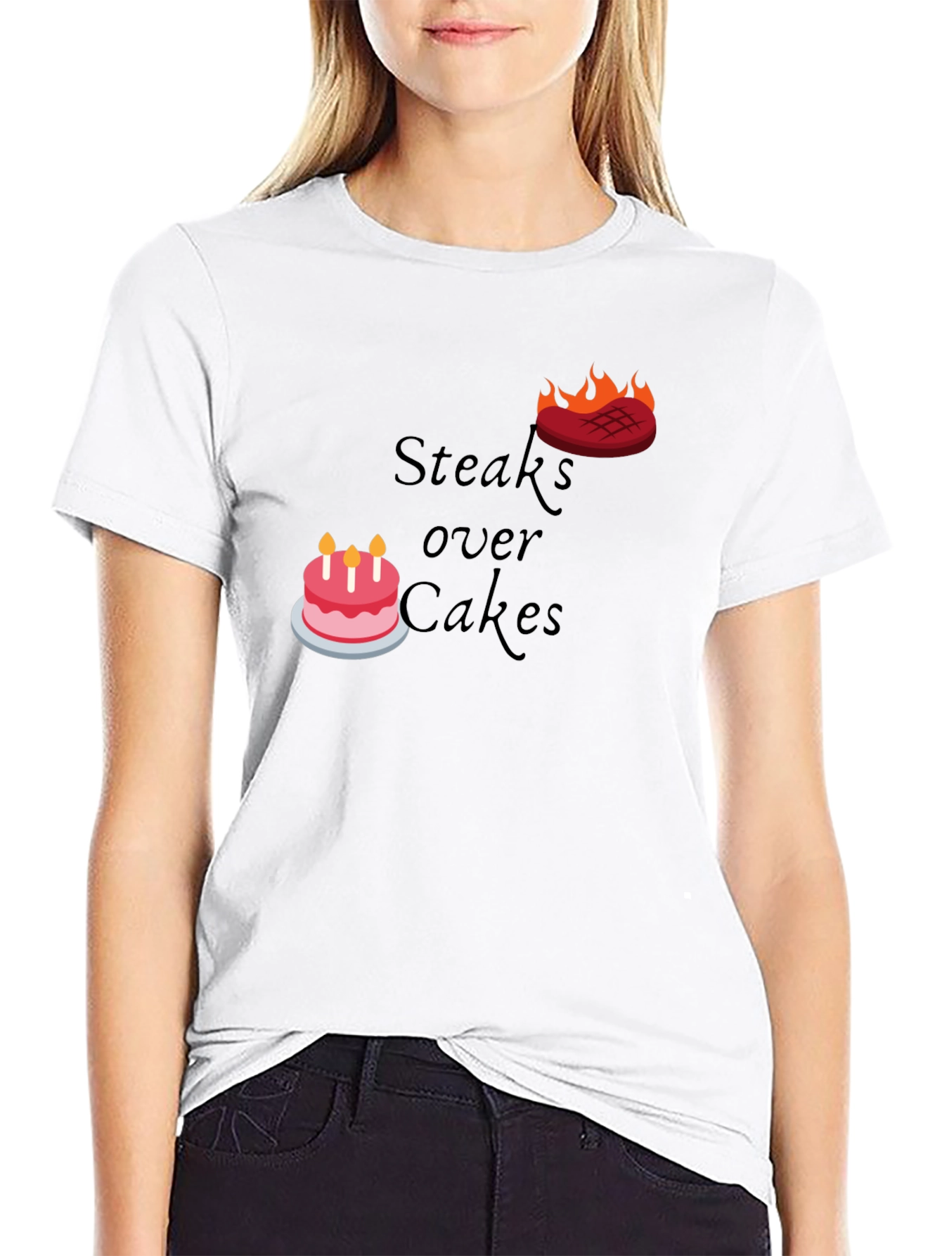 Steaks Over Cakes Black Graphic Tee
