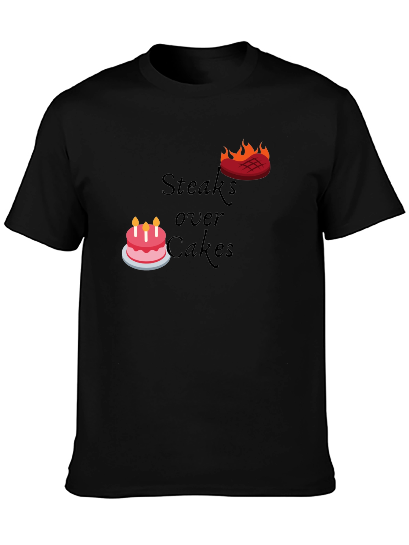 Steaks Over Cakes Black Graphic Tee