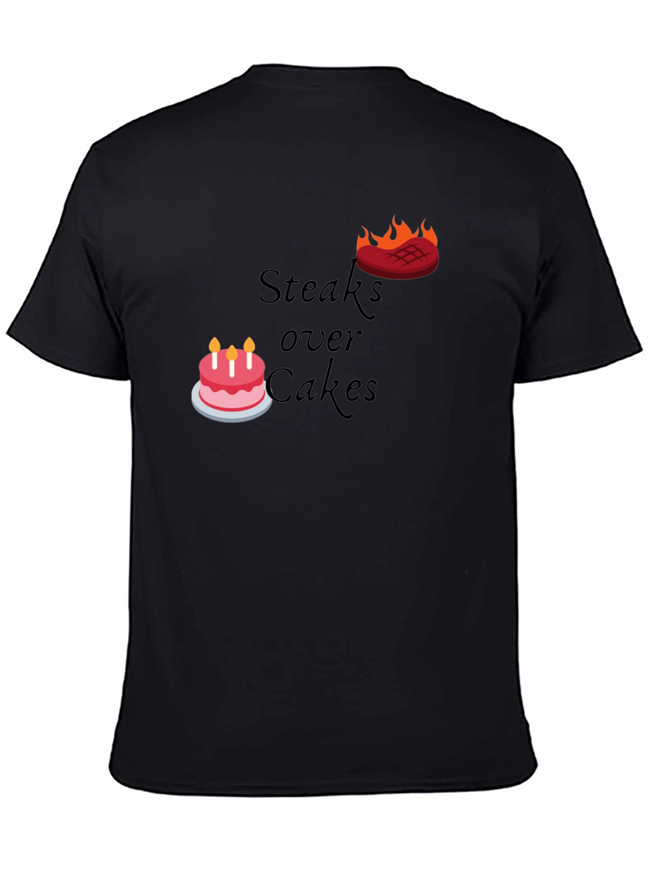 Steaks Over Cakes Black Graphic Tee
