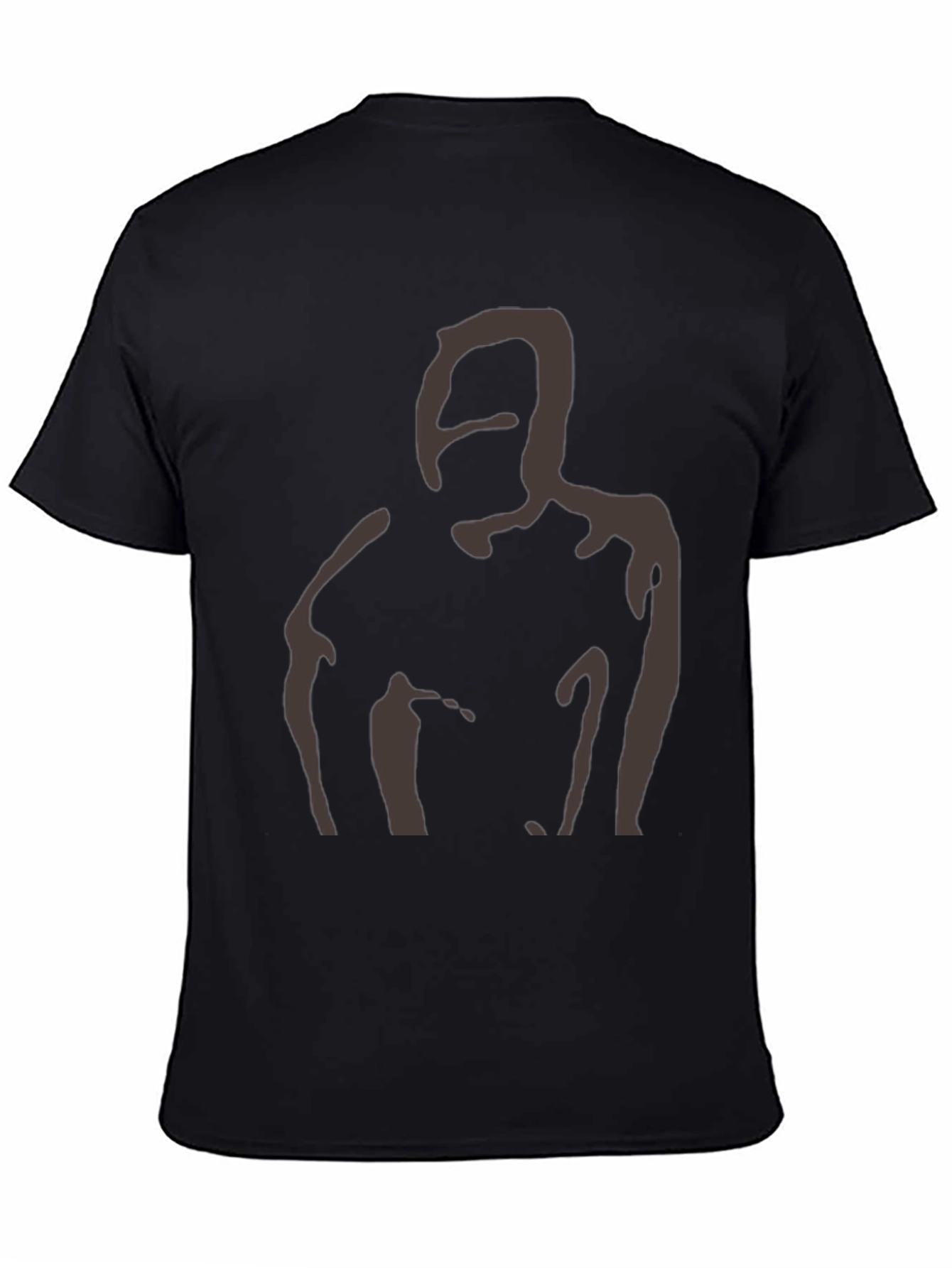 Abstract Silhouette Graphic Tee - Soft Black T-Shirt