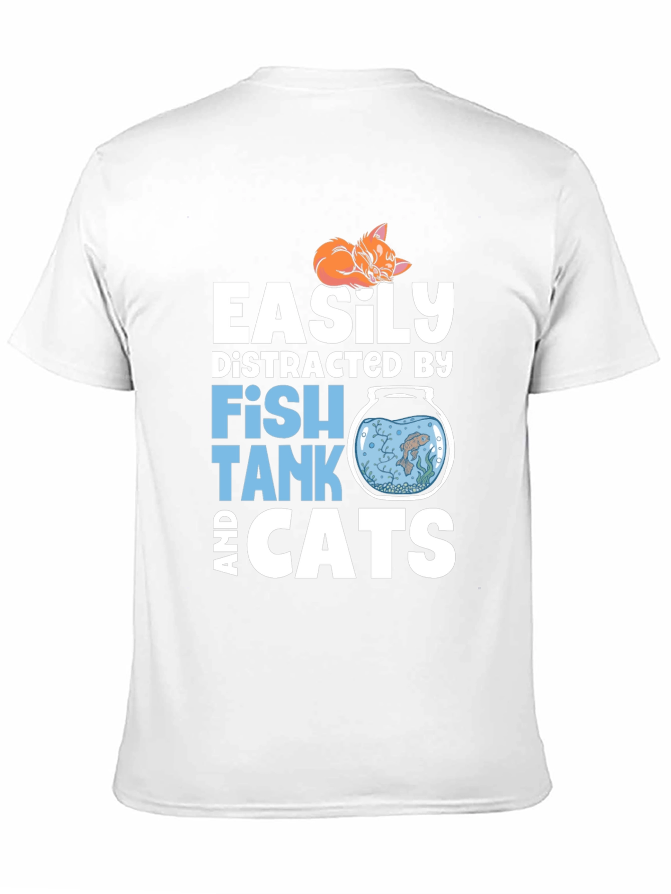 Easily Distracted Fish Tank and Cats T-Shirt