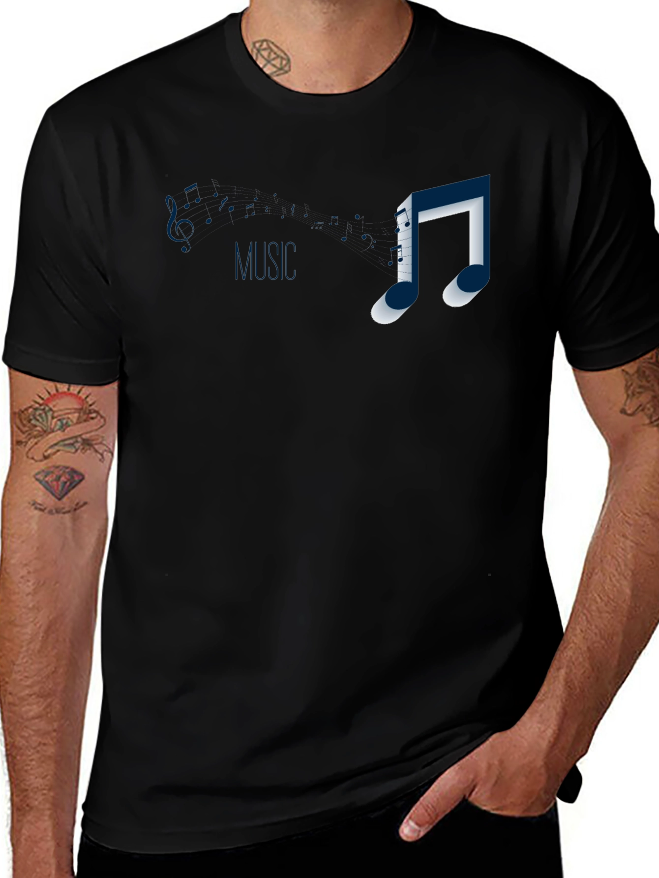 Music Note Graphic T-Shirt - Casual Style