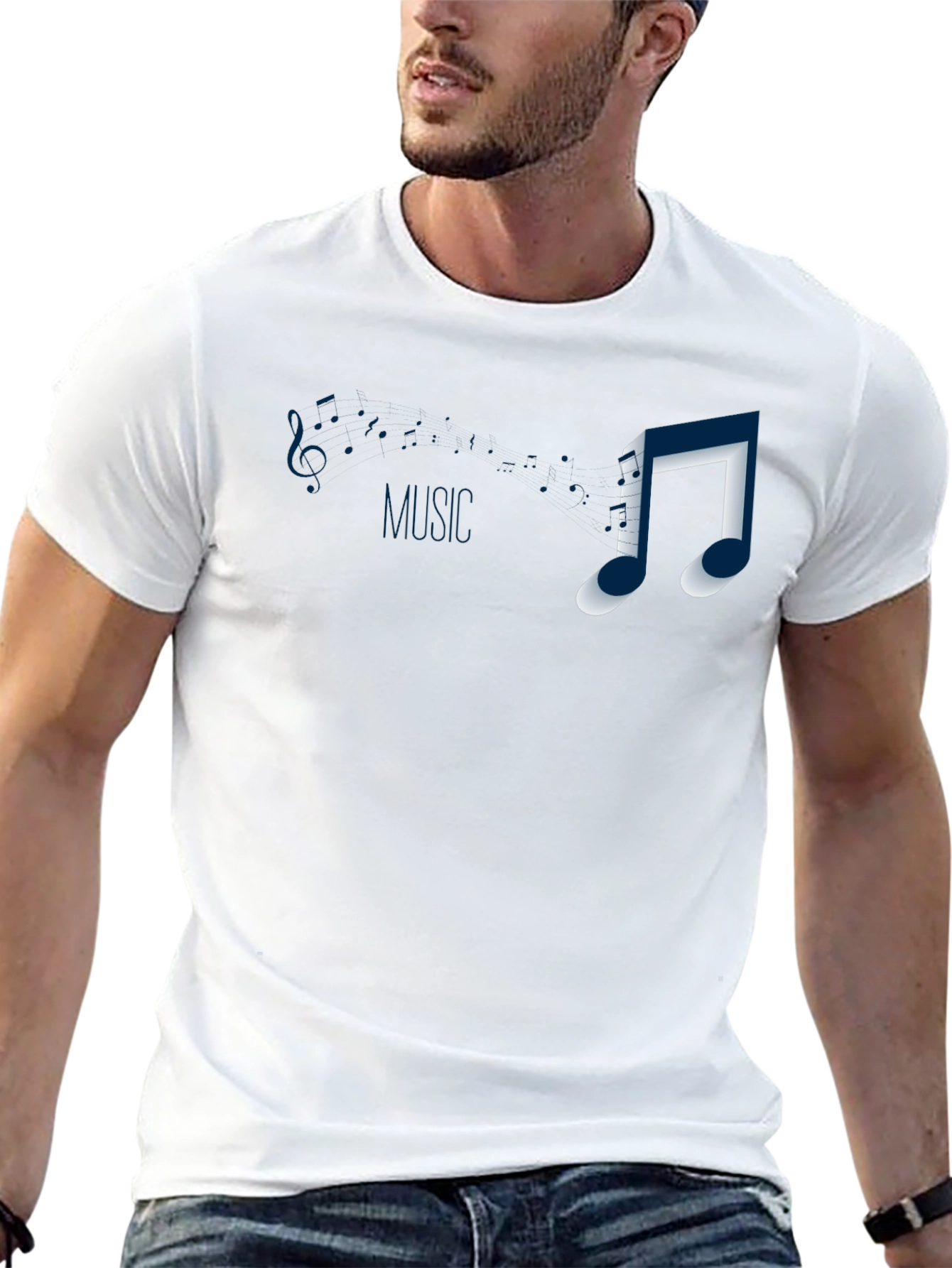 Music Note Graphic T-Shirt - Casual Style