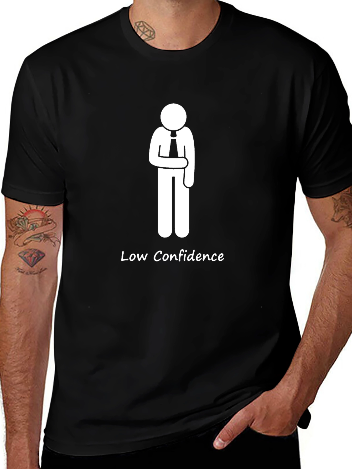 Low Confidence Funny Graphic Tee - Black T-Shirt