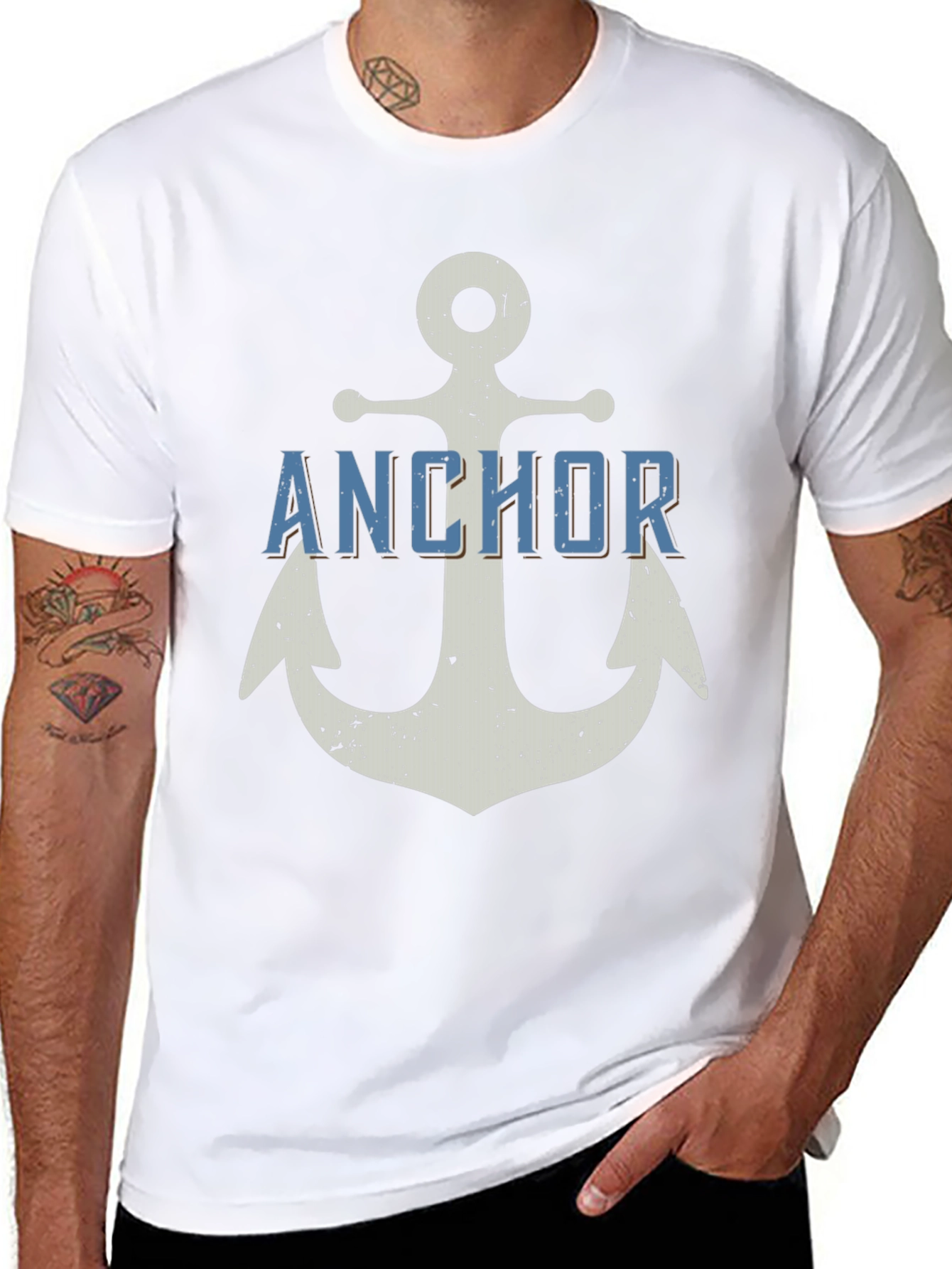 Anchor Graphic T-Shirt - Black Cotton Tee