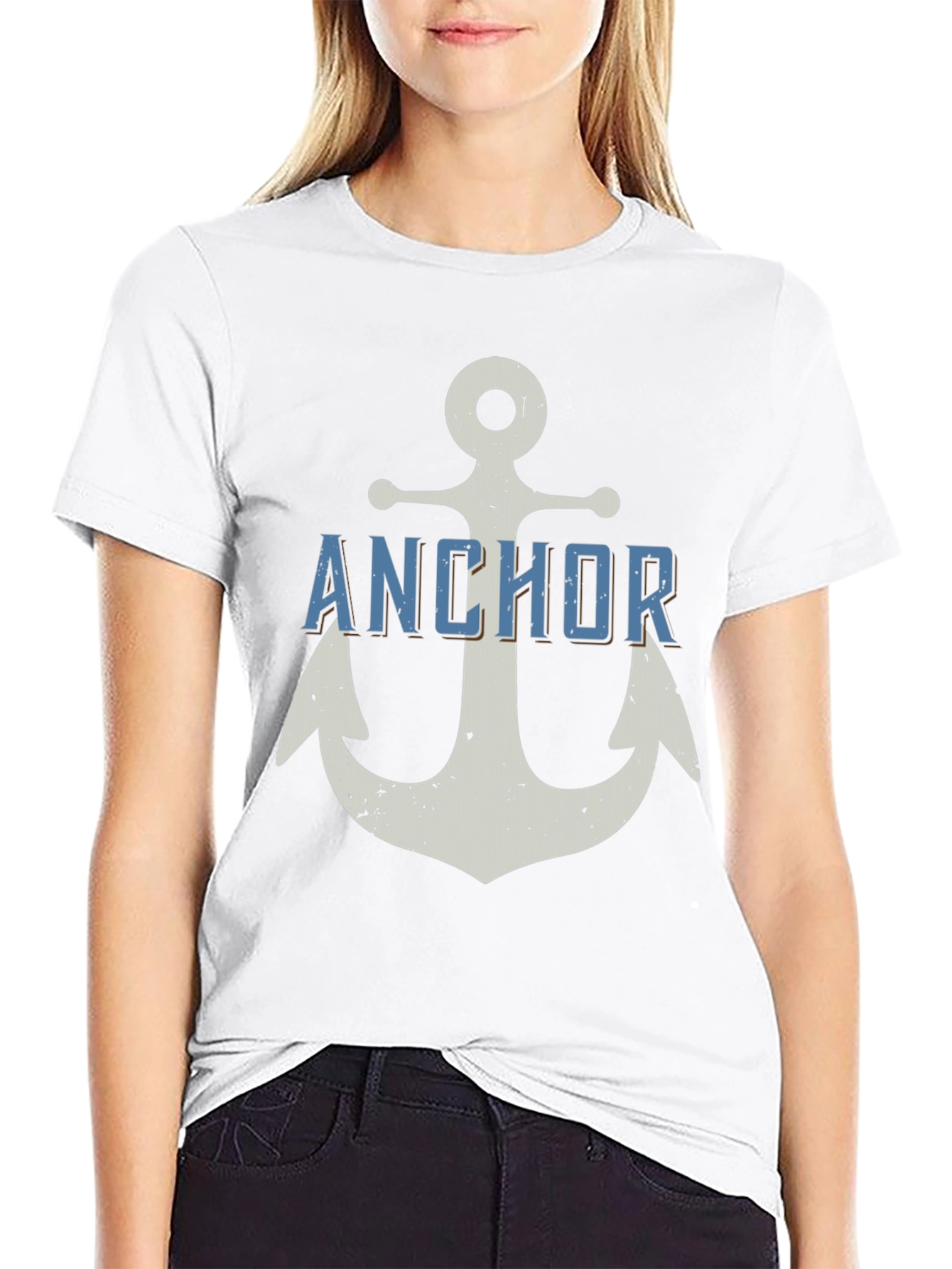 Anchor Graphic T-Shirt - Black Cotton Tee