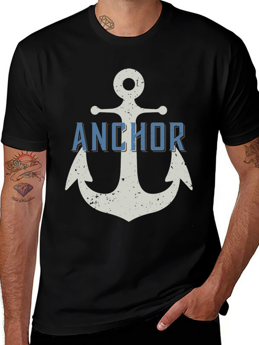 Anchor Graphic T-Shirt - Black Cotton Tee