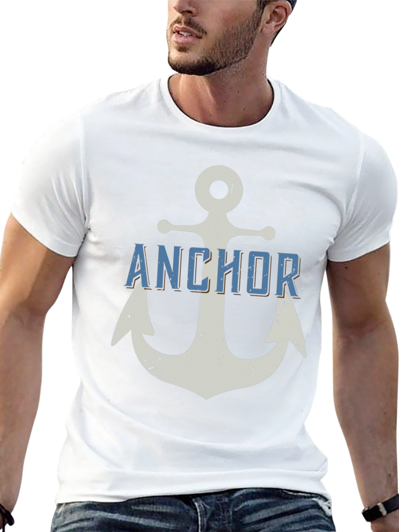 Anchor Graphic T-Shirt - Black Cotton Tee