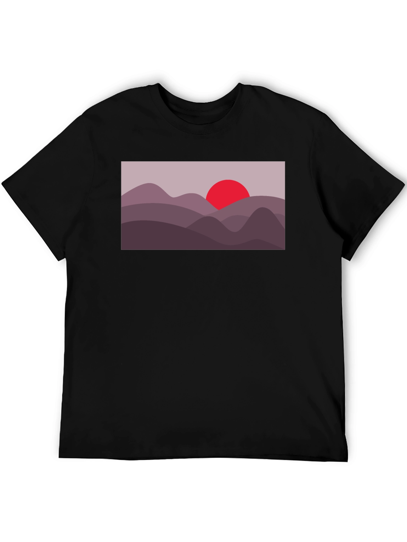 Sunset Mountain Graphic Tee - Black