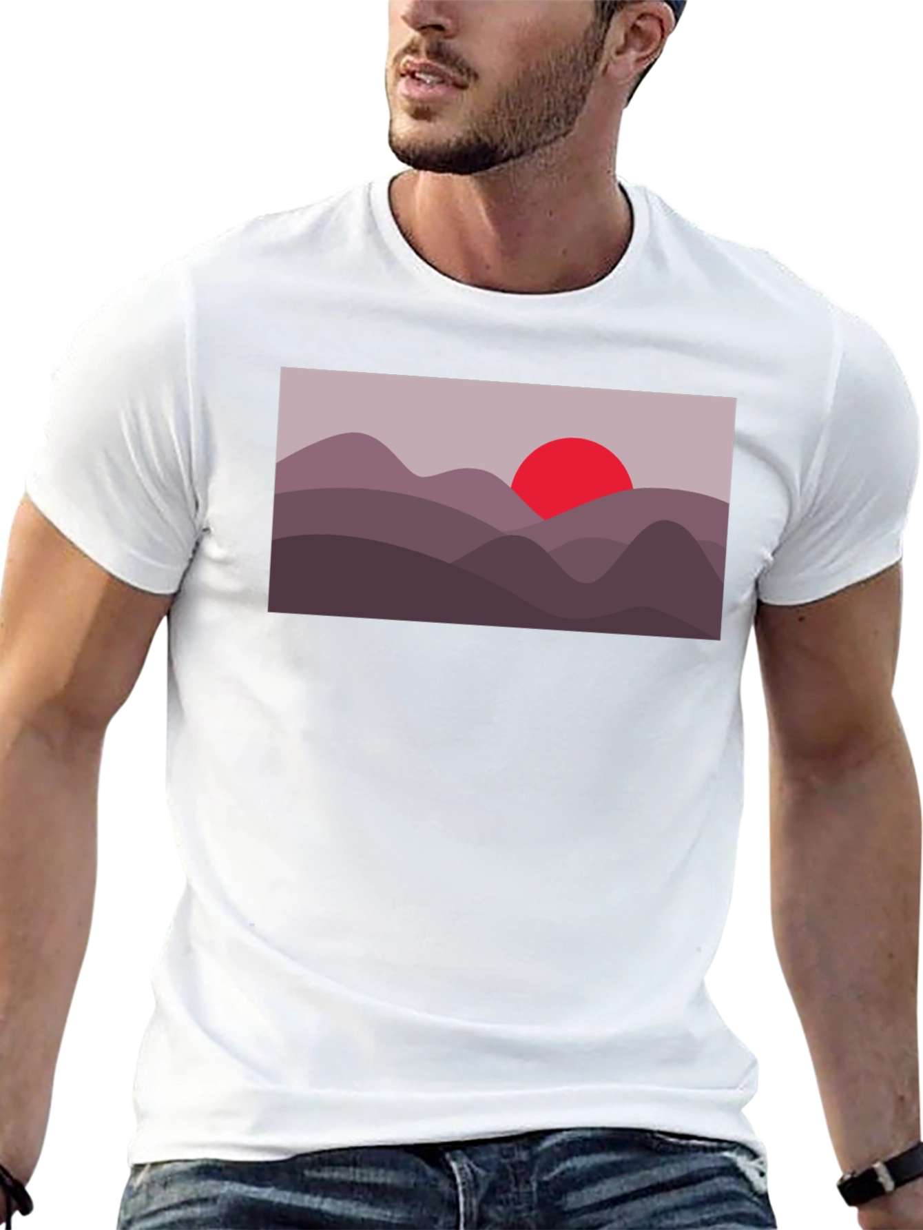 Sunset Mountain Graphic Tee - Black