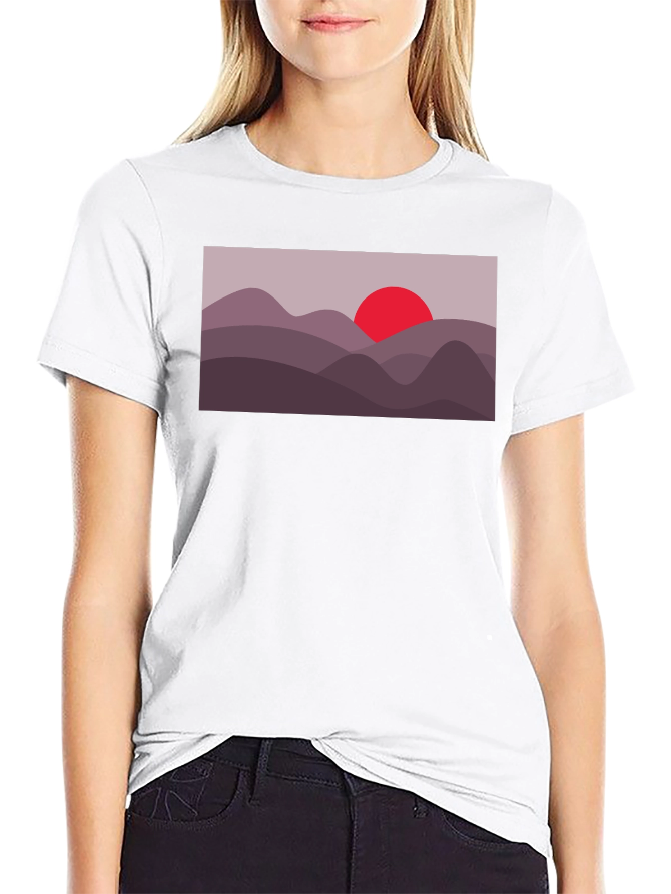 Sunset Mountain Graphic Tee - Black
