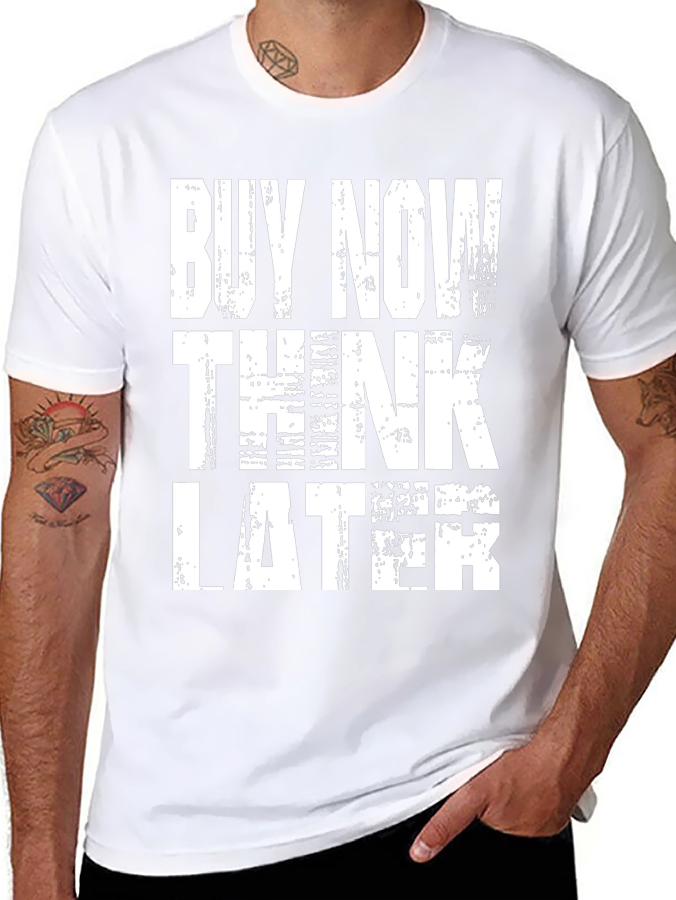Buy Now Think Later Graphic Tee