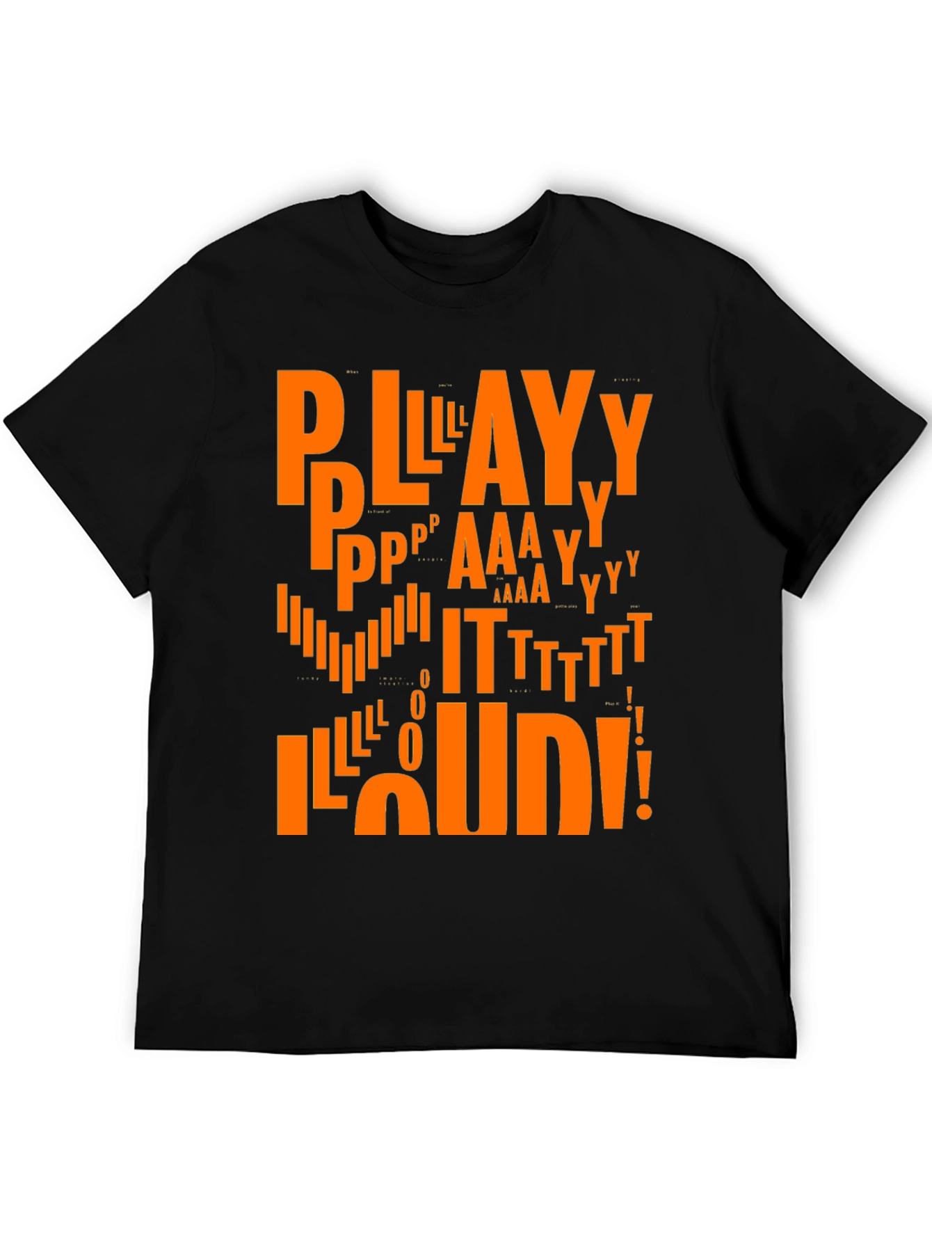 Play It Loud Graphic Tee - Black Cotton T-Shirt