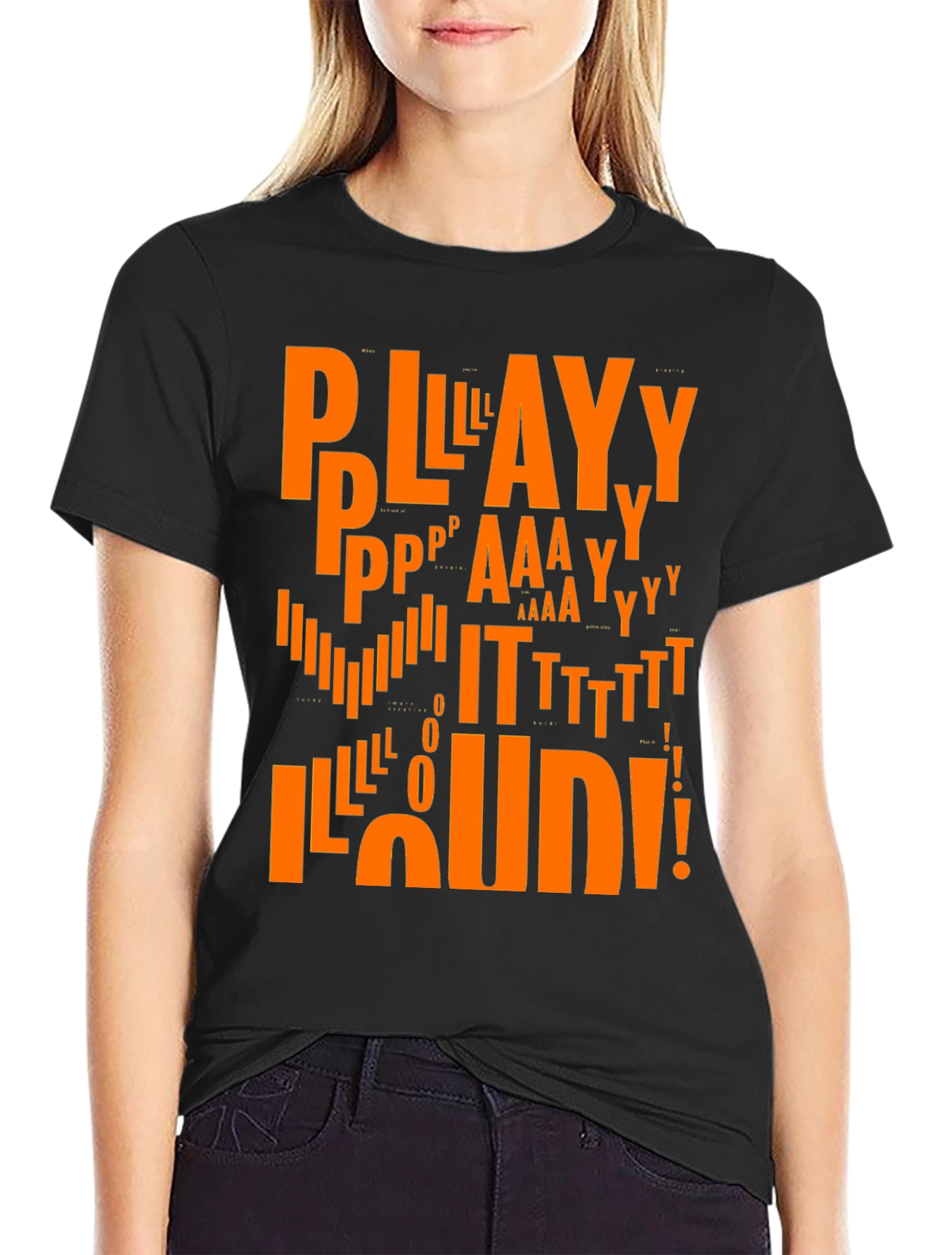 Play It Loud Graphic Tee - Black Cotton T-Shirt