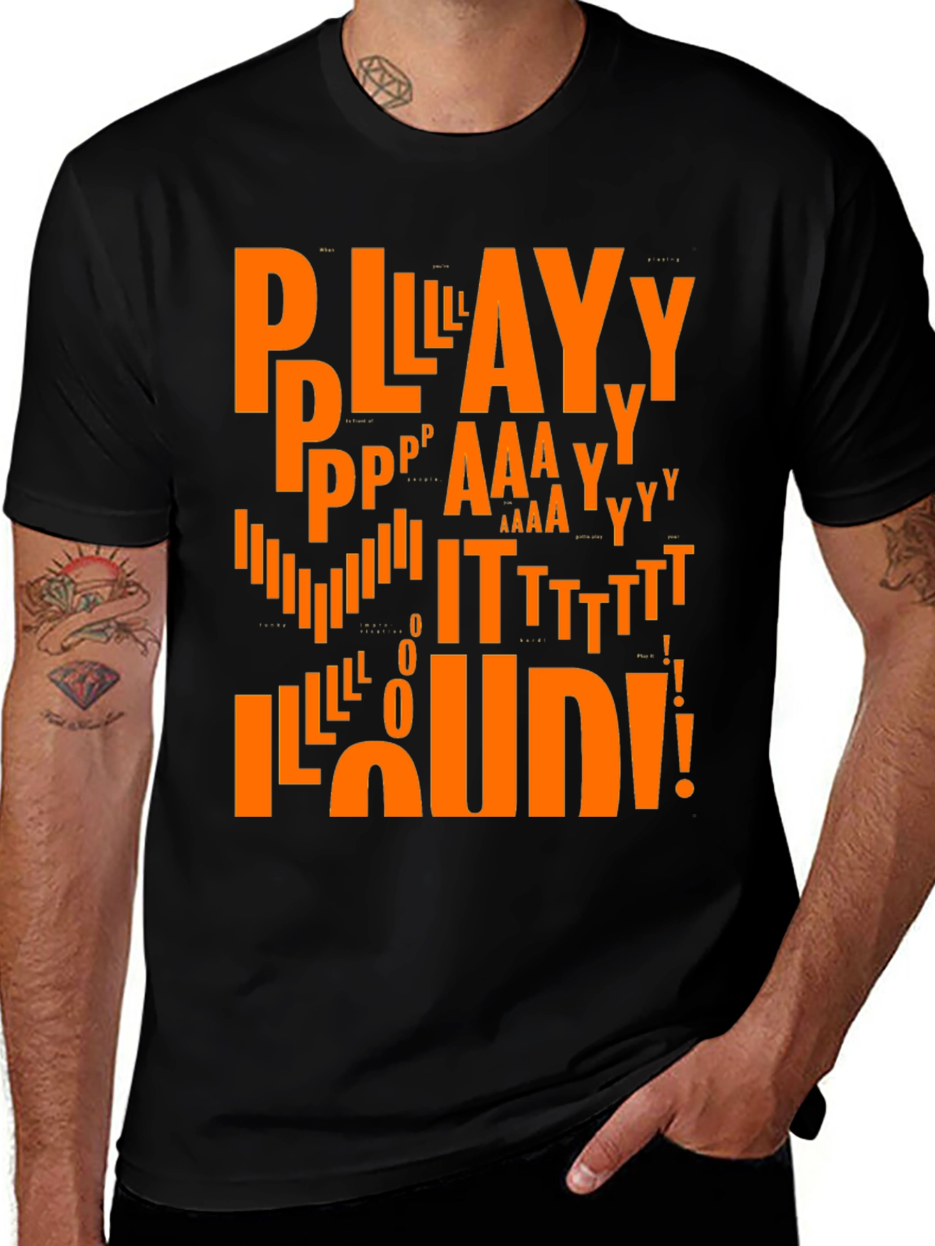 Play It Loud Graphic Tee - Black Cotton T-Shirt