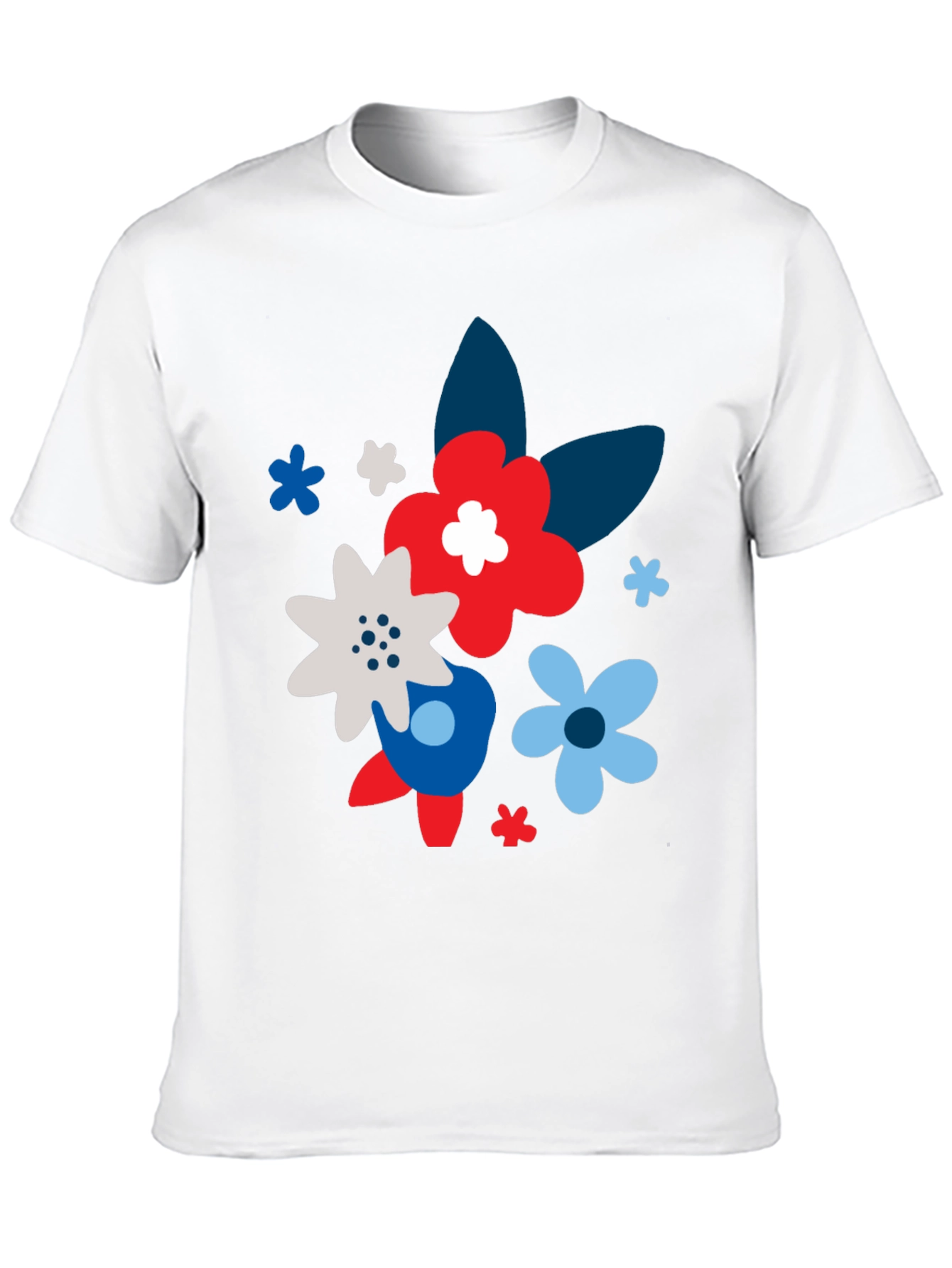 Floral Print Black T-Shirt for Men