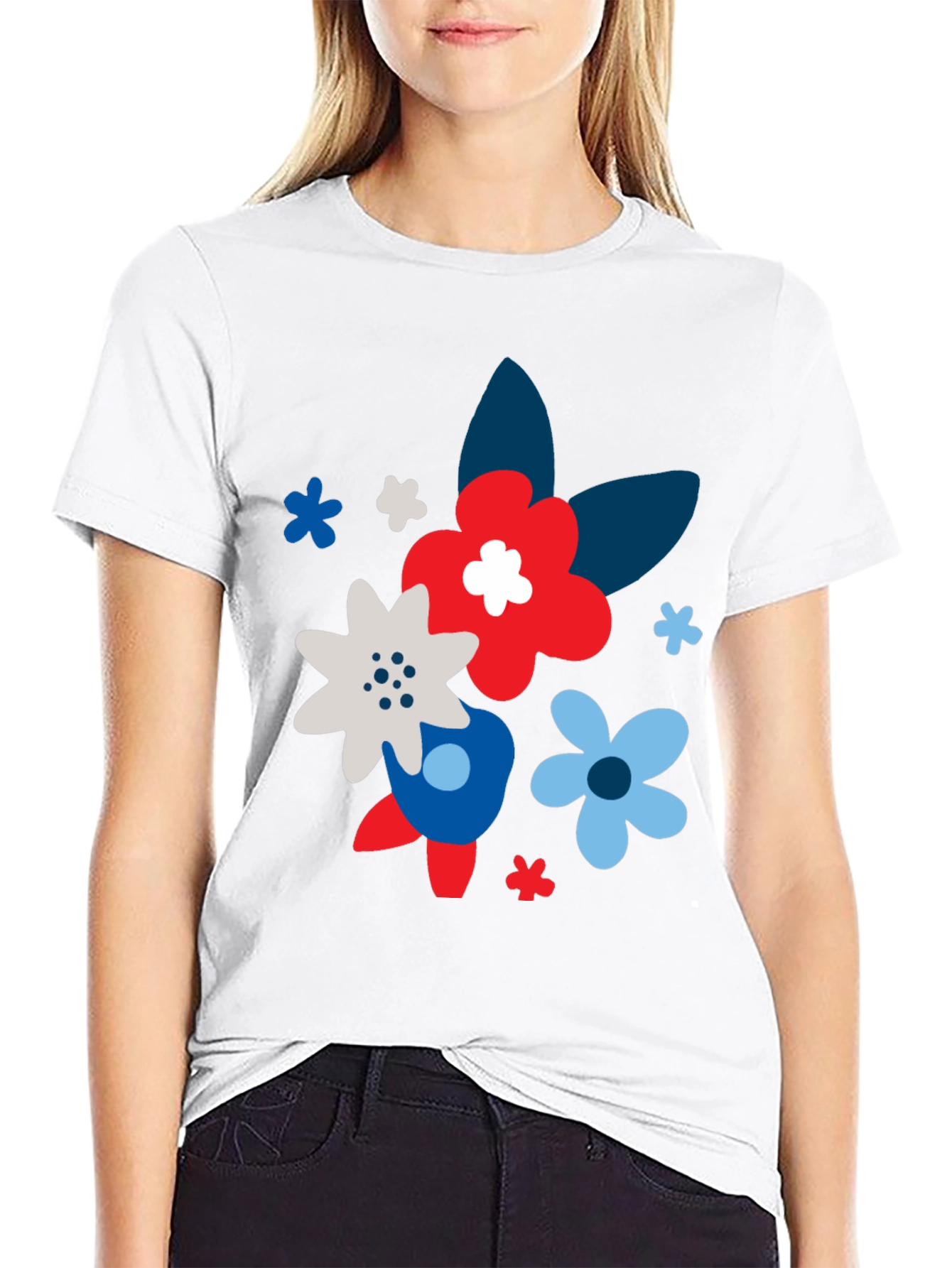 Floral Print Black T-Shirt for Men