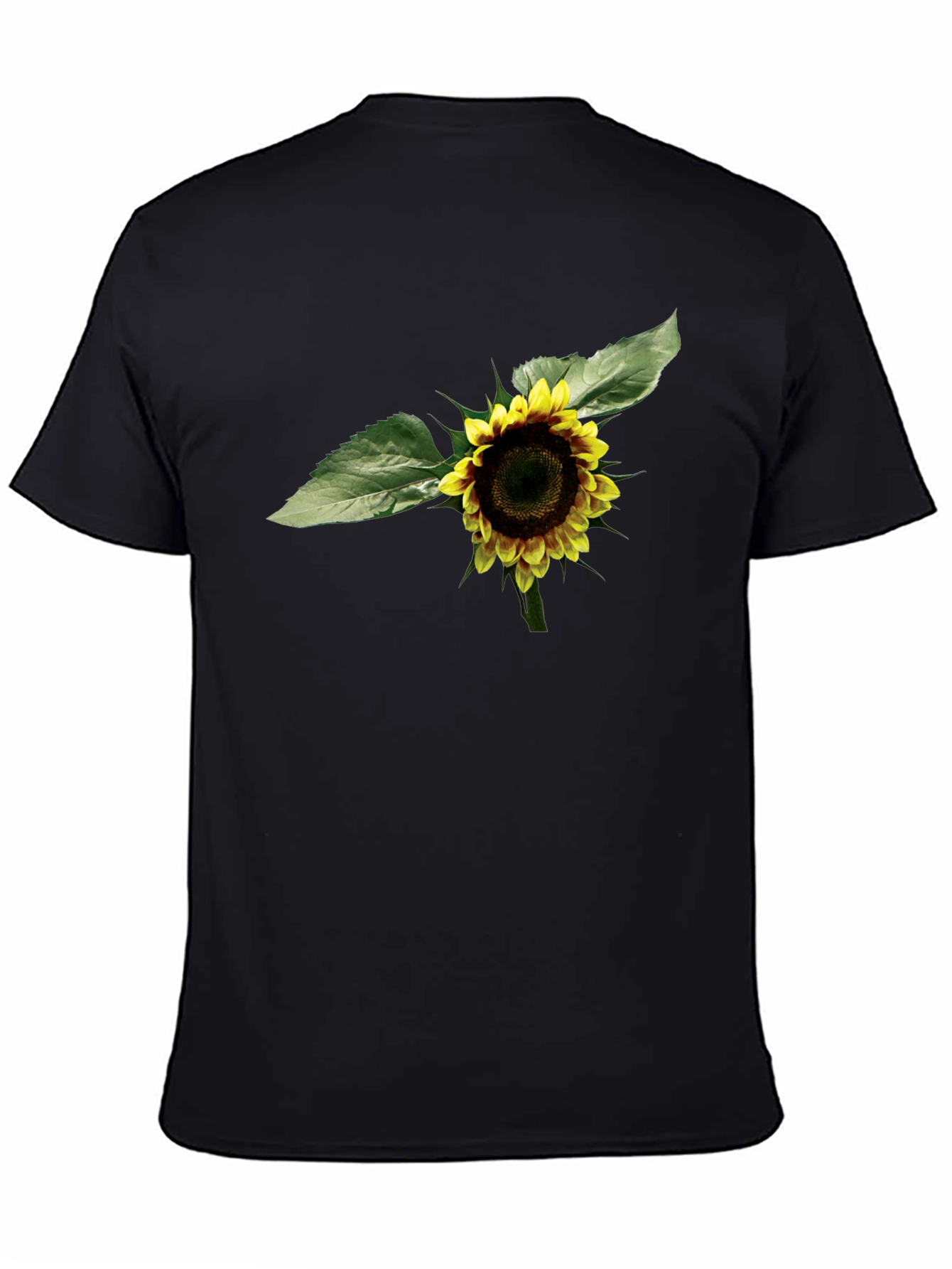 Sunflower Graphic Tee - Black Cotton T-Shirt