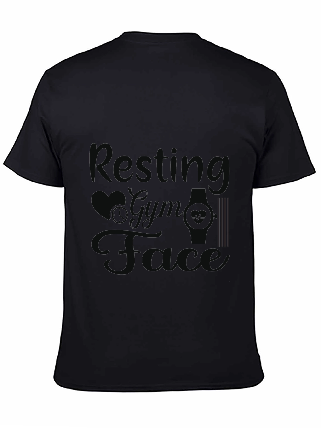 Resting Gym Face Graphic Tee - Black