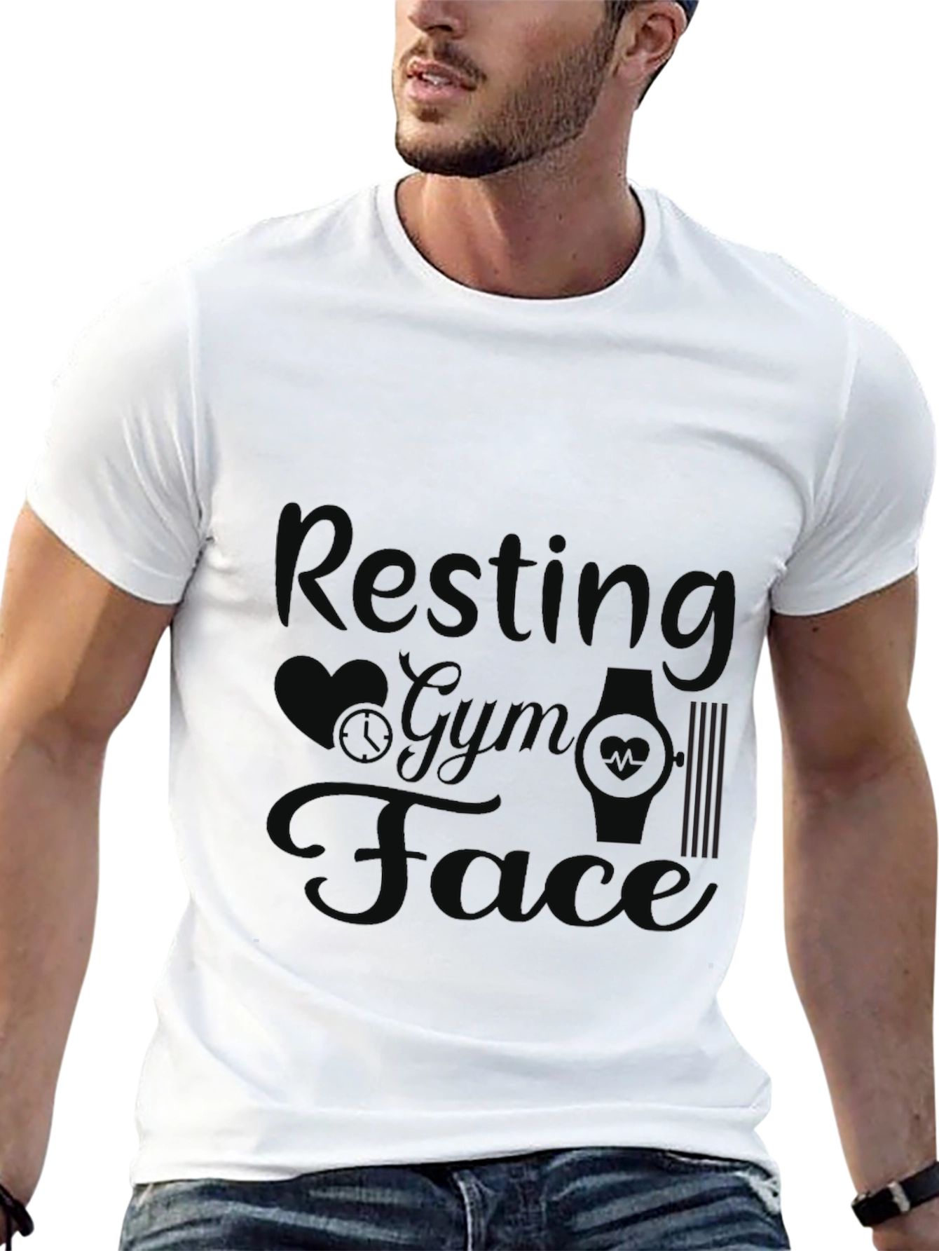 Resting Gym Face Graphic Tee - Black
