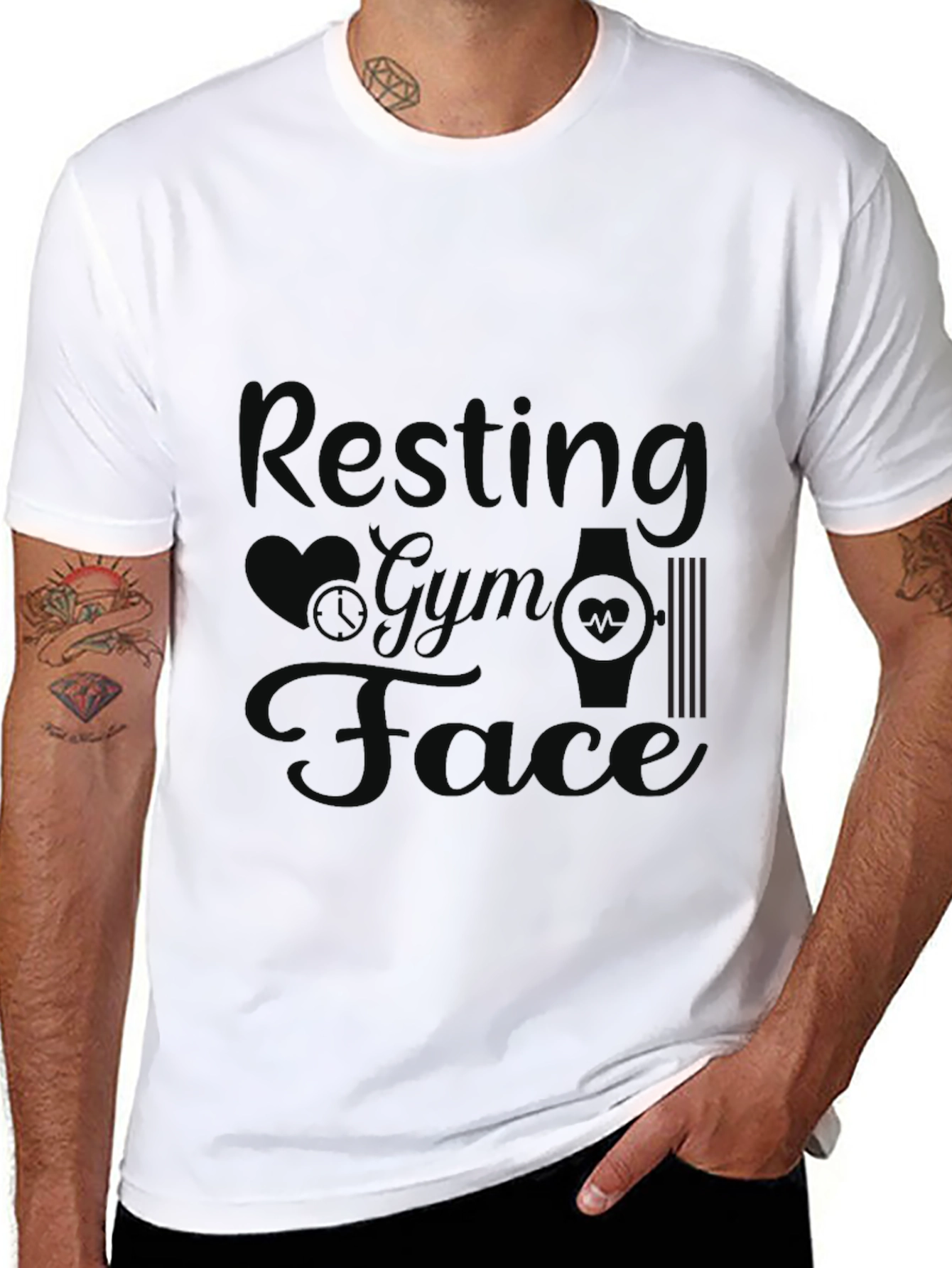 Resting Gym Face Graphic Tee - Black