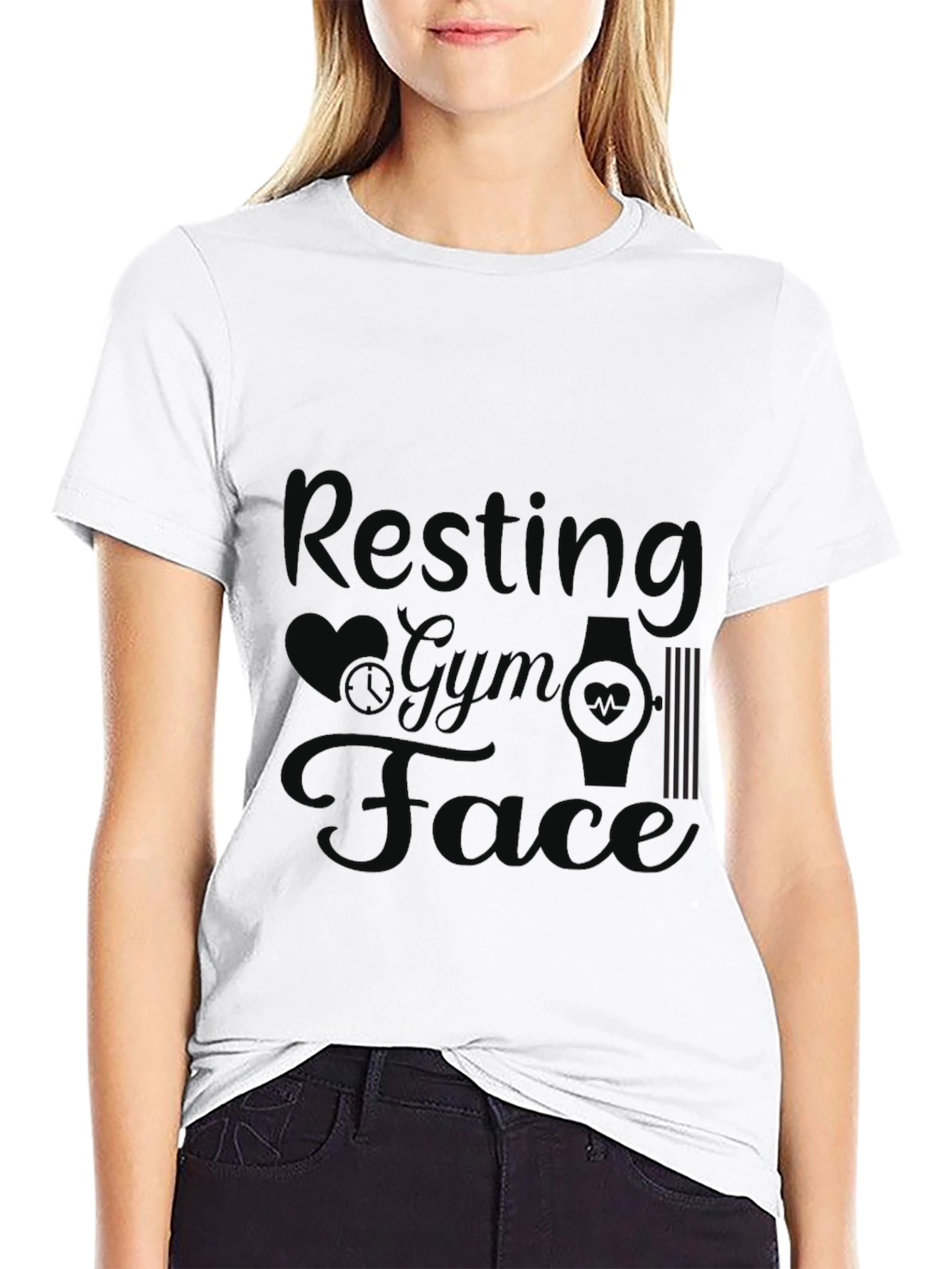 Resting Gym Face Graphic Tee - Black