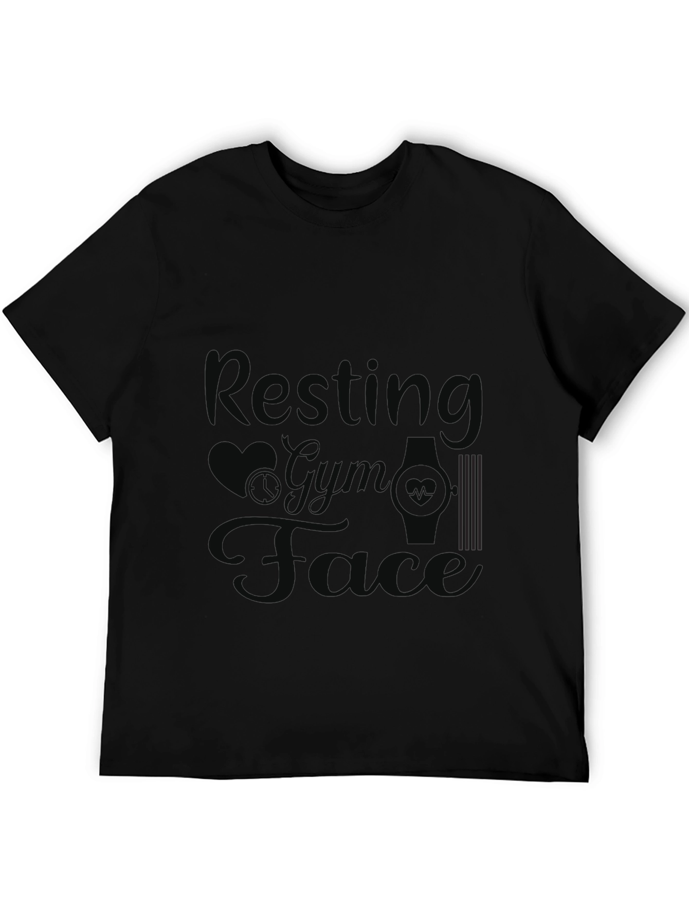 Resting Gym Face Graphic Tee - Black
