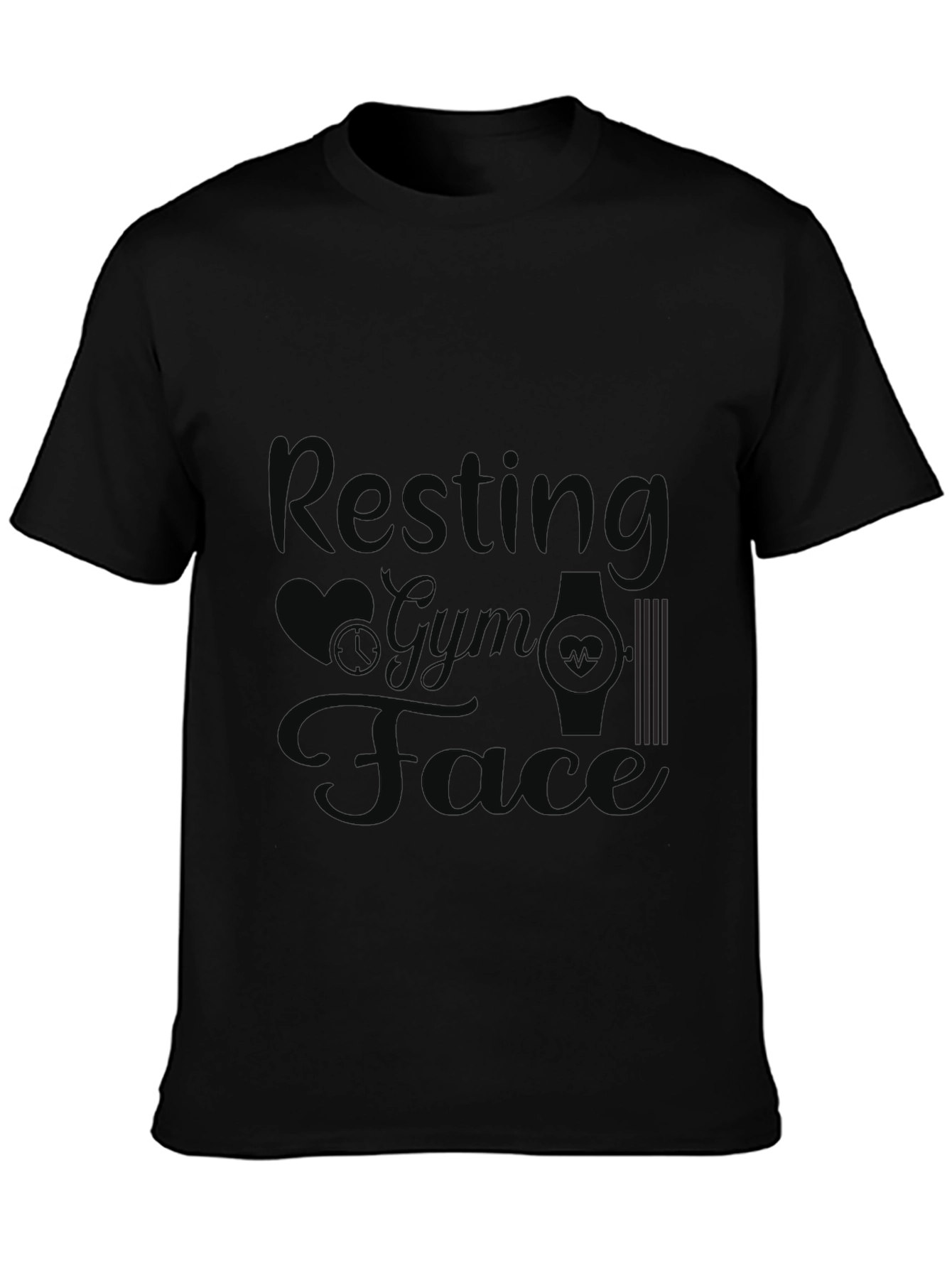 Resting Gym Face Graphic Tee - Black
