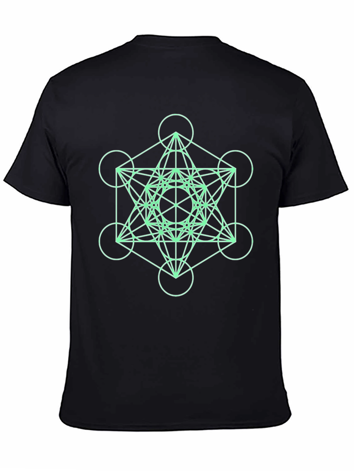 Geometric Pattern T-Shirt - Black