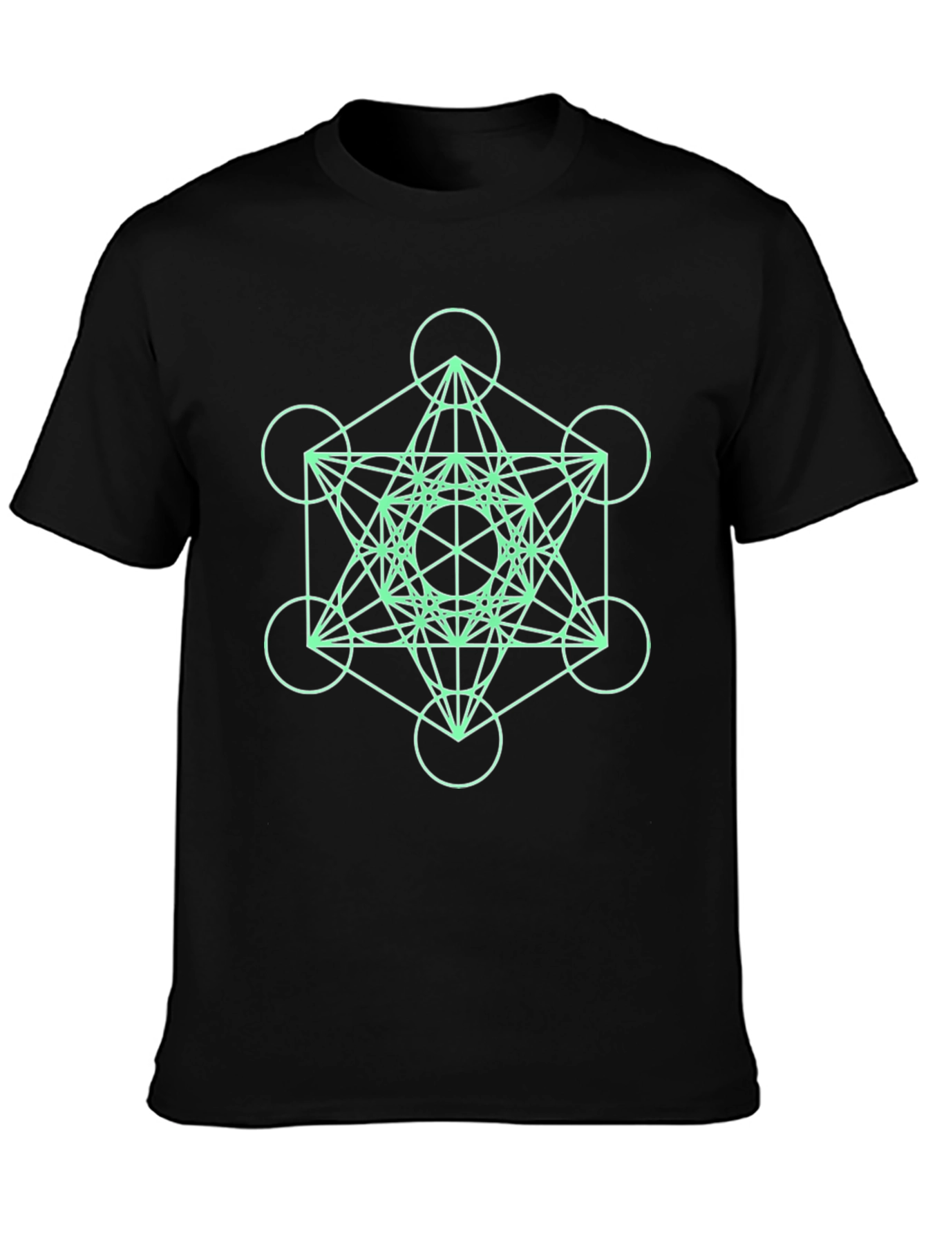 Geometric Pattern T-Shirt - Black