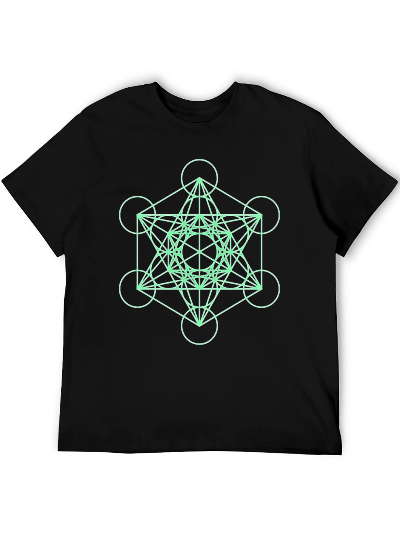Geometric Pattern T-Shirt - Black