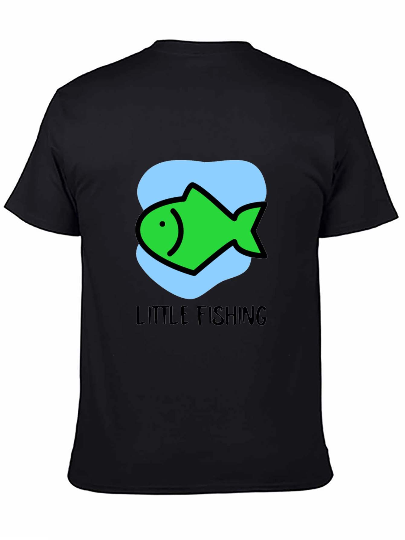 Little Fishing Graphic Tee - Black Unisex T-Shirt