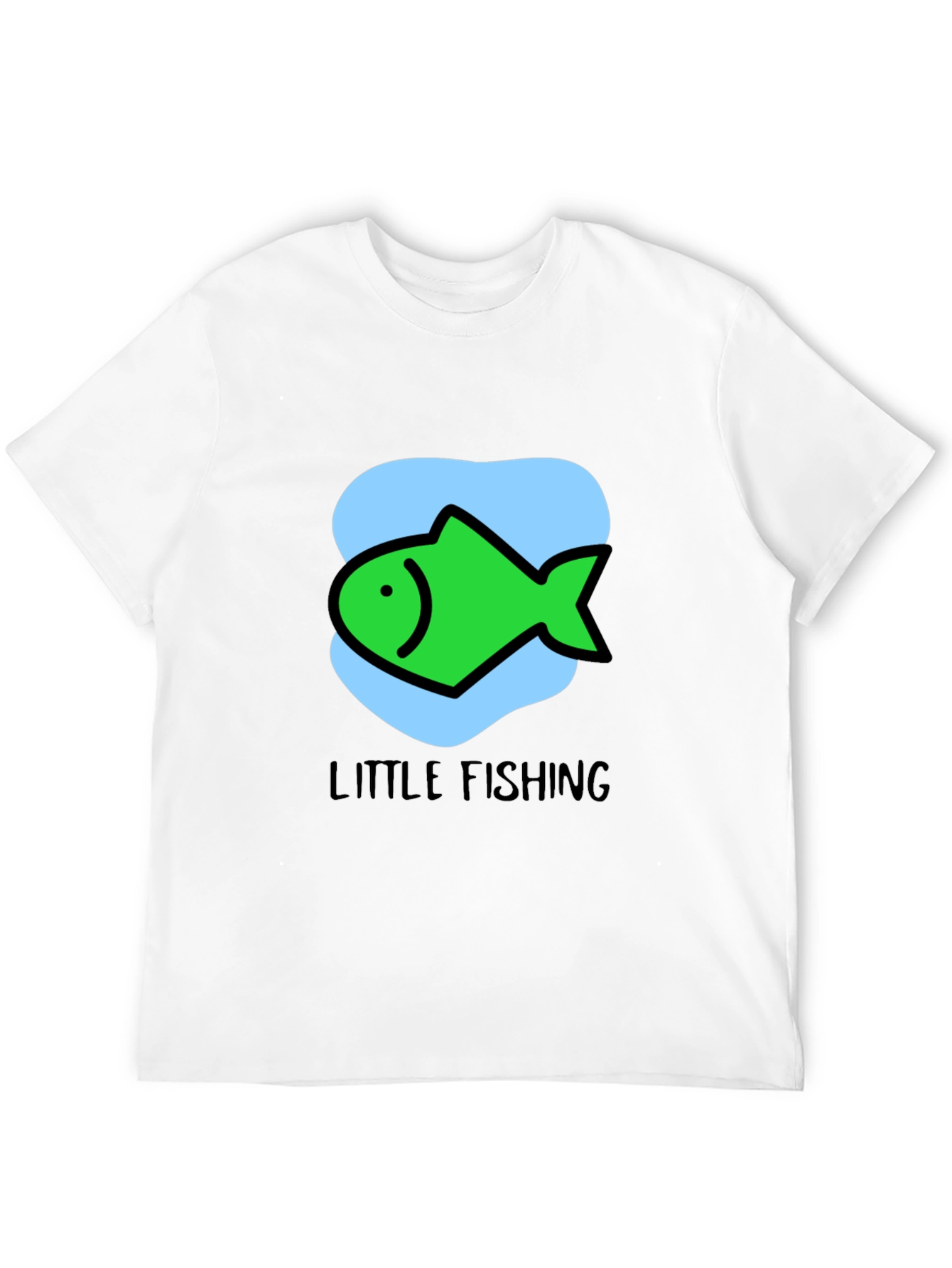 Little Fishing Graphic Tee - Black Unisex T-Shirt