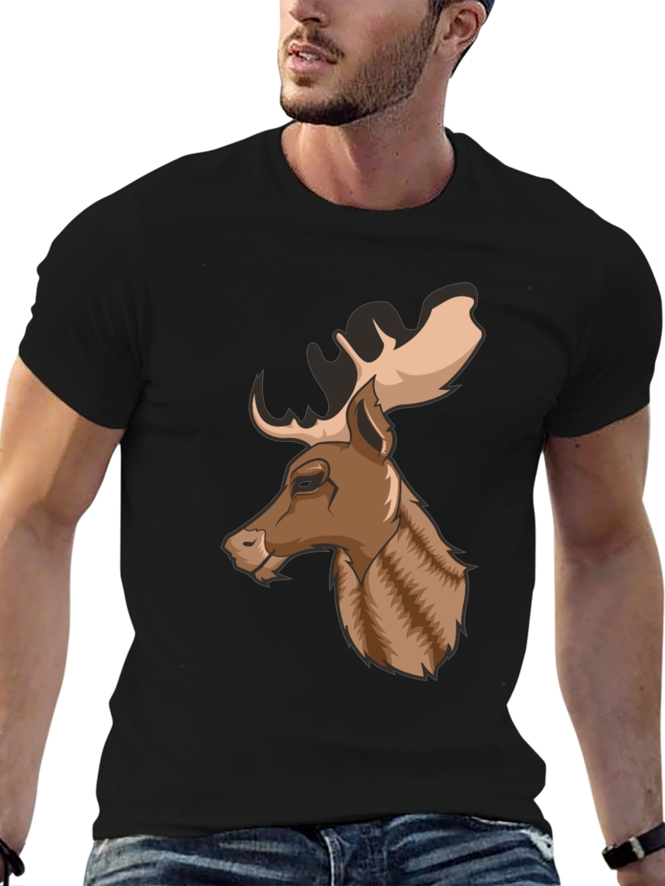 Cool Moose Graphic Tee - Mens Black T-Shirt