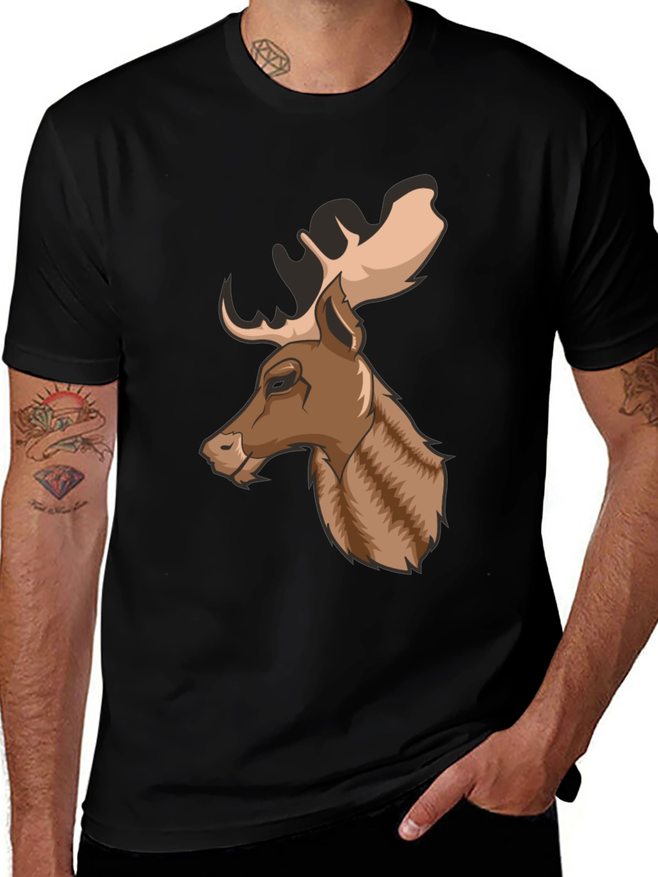 Cool Moose Graphic Tee - Mens Black T-Shirt