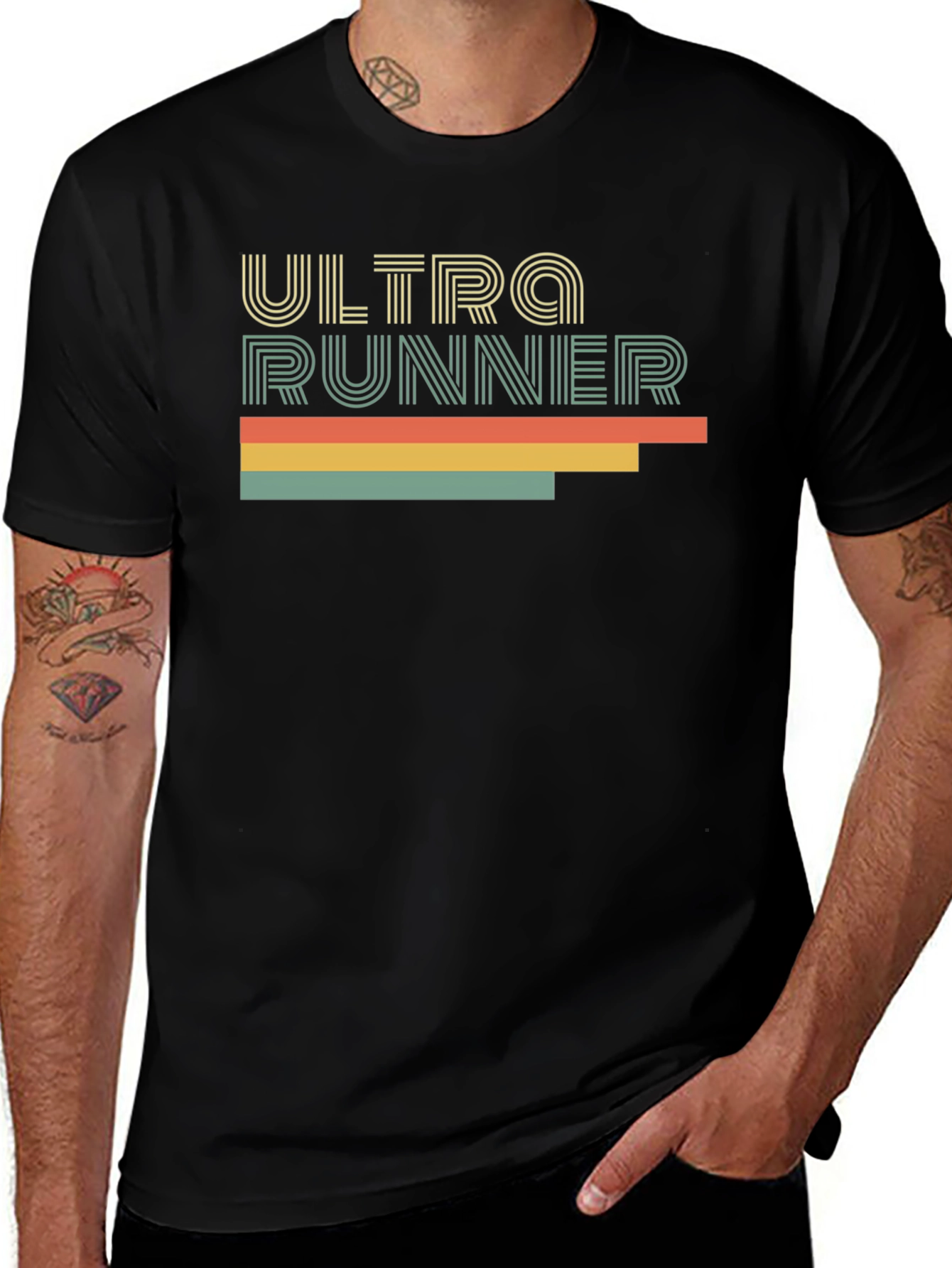 Ultra Runner Retro Style Black T-Shirt