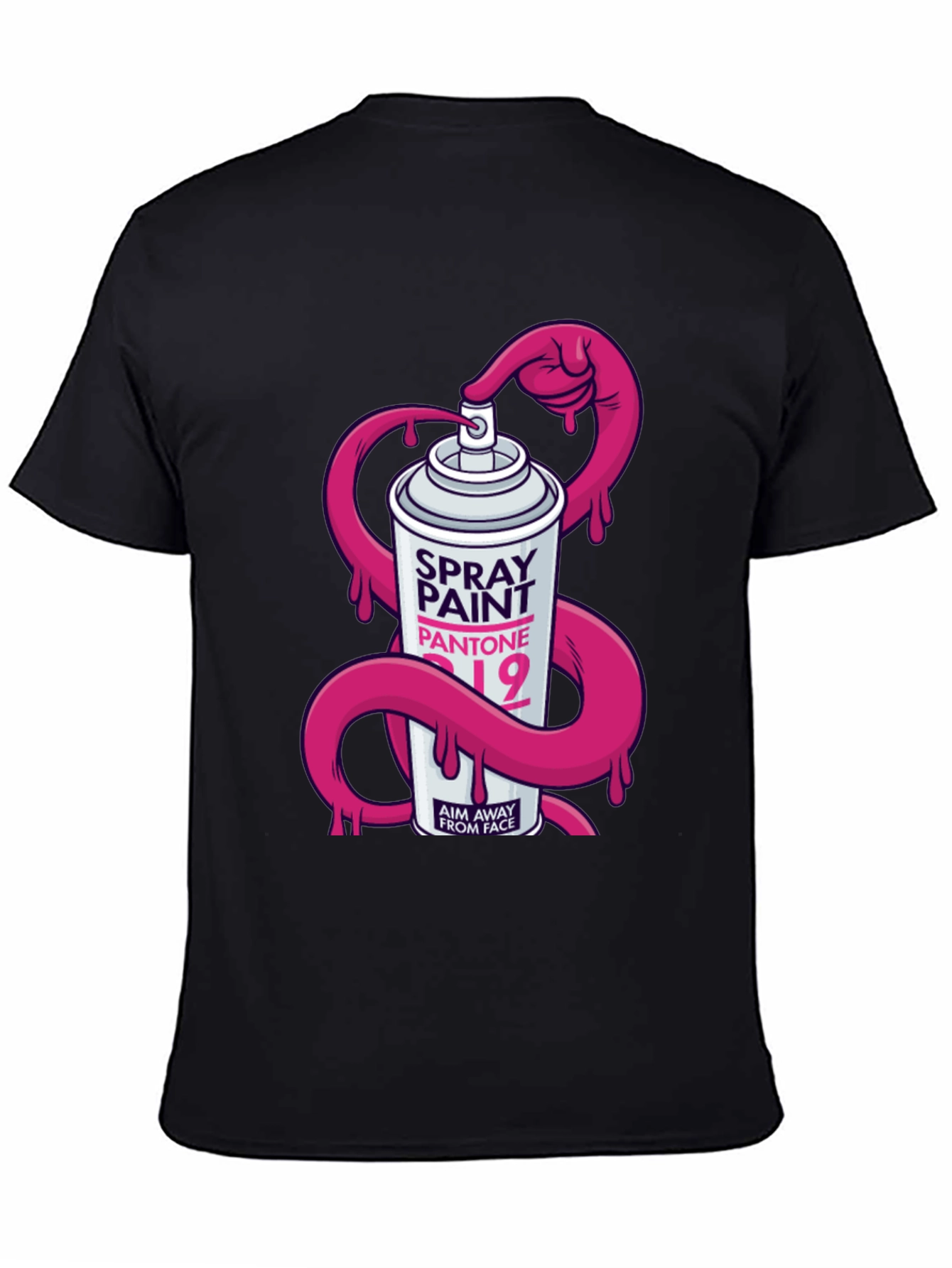 Spray Paint Pantone Mens Black Graphic T-Shirt