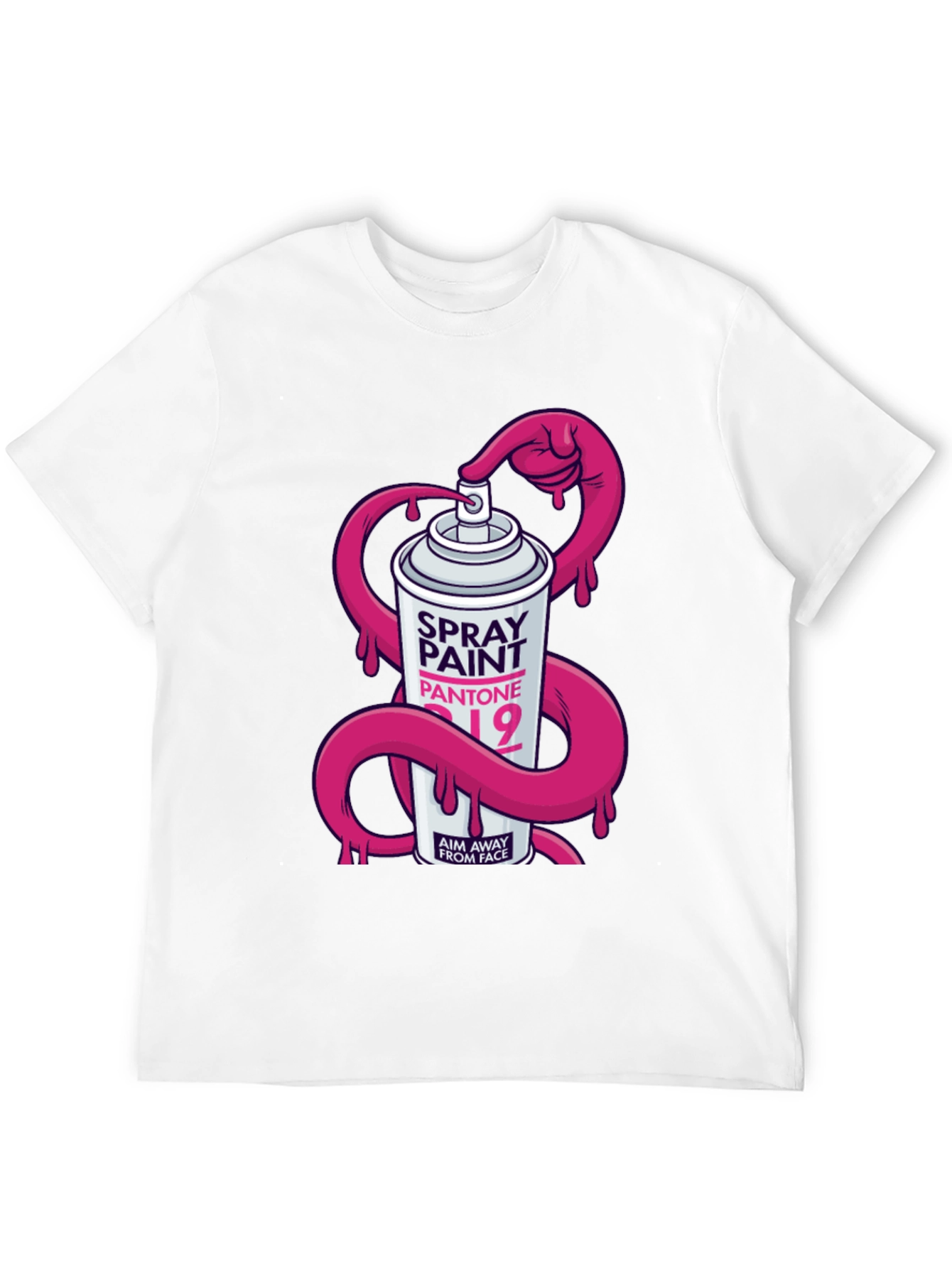 Spray Paint Pantone Mens Black Graphic T-Shirt