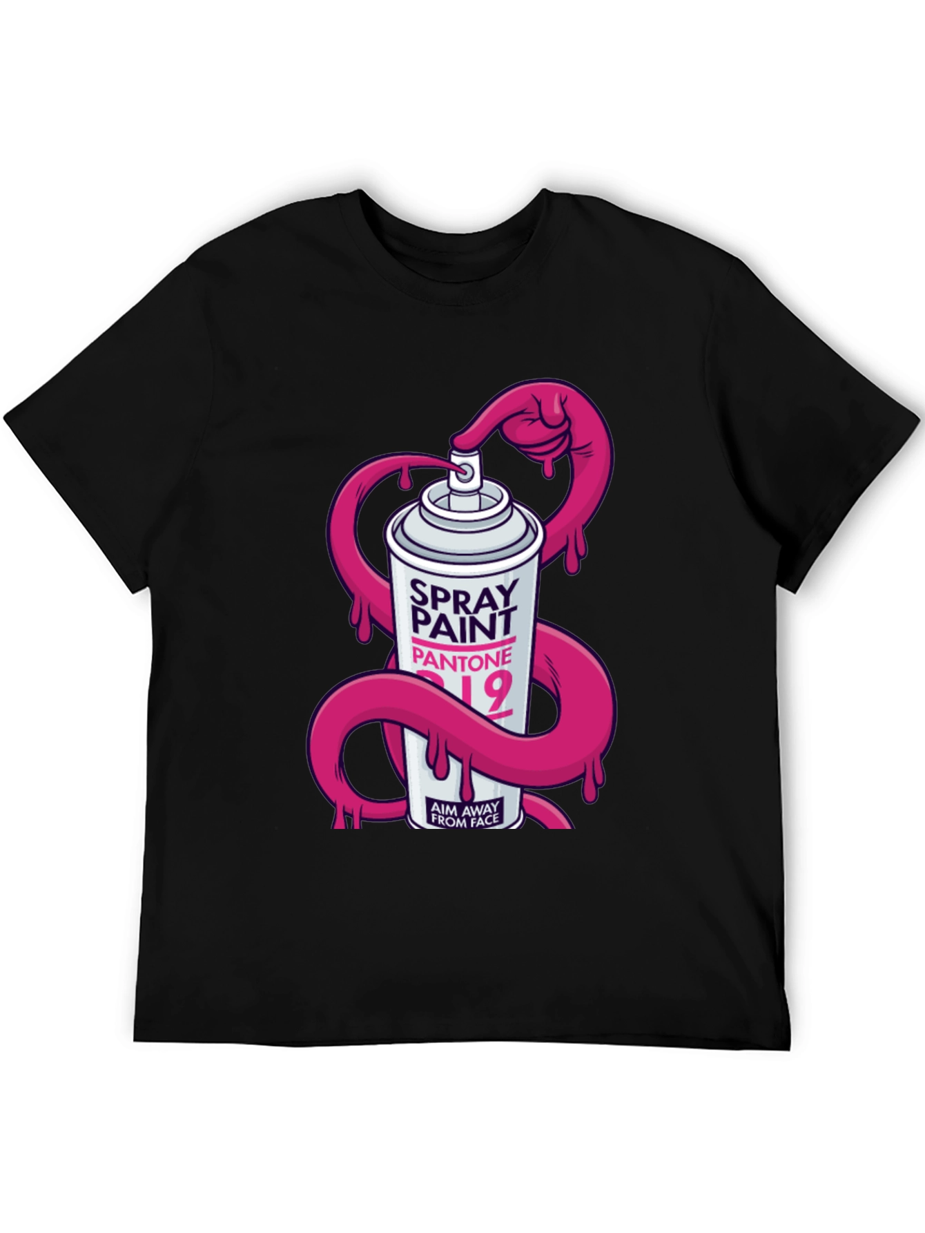 Spray Paint Pantone Mens Black Graphic T-Shirt