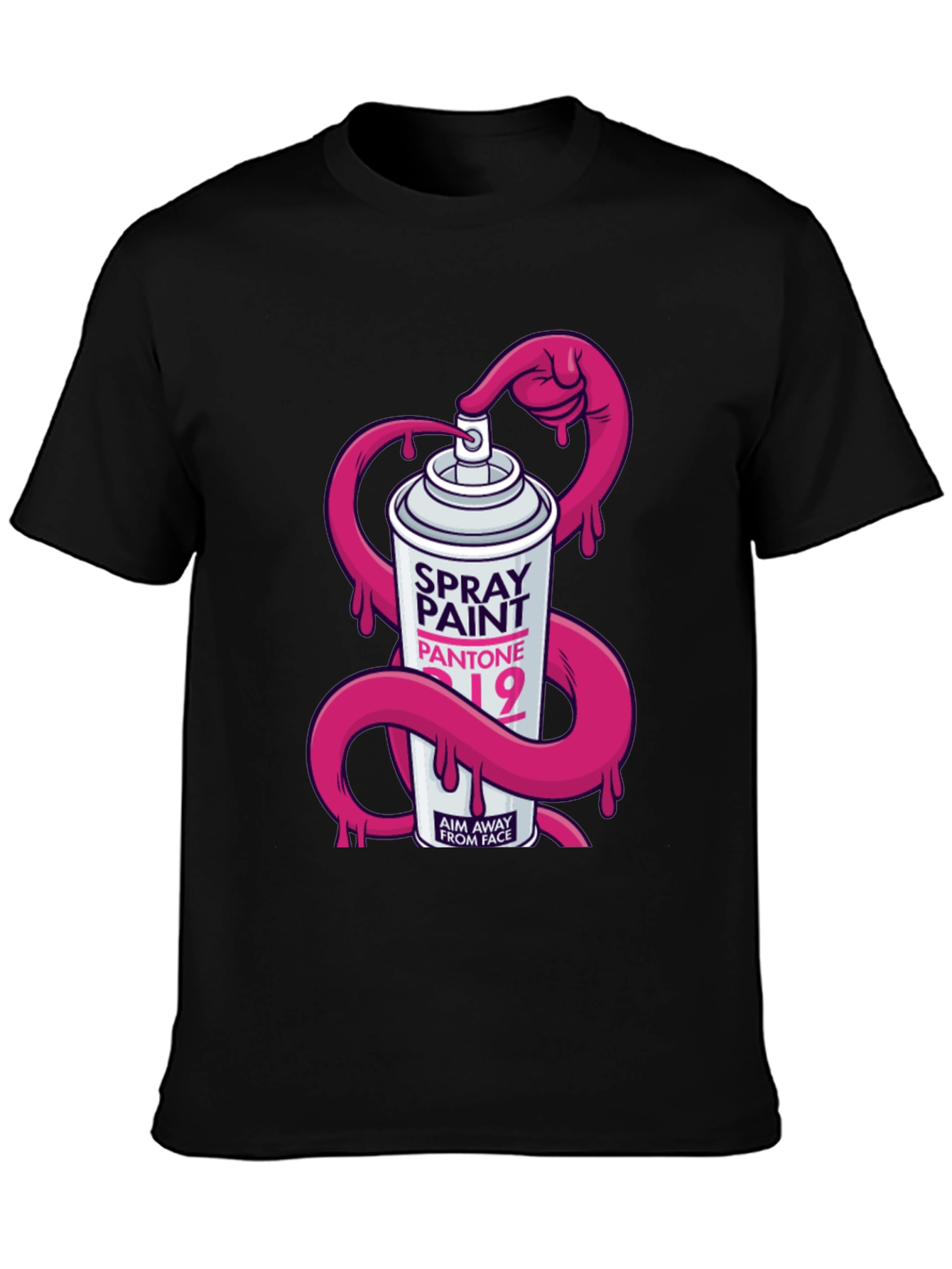 Spray Paint Pantone Mens Black Graphic T-Shirt