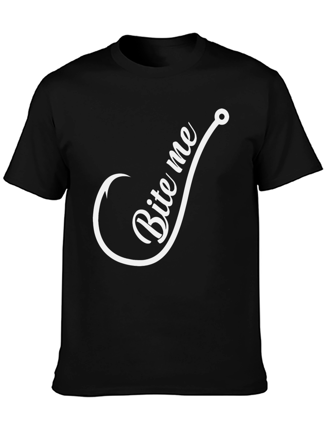 Bite Me Fishing Hook Graphic Tee - Novelty T-Shirt