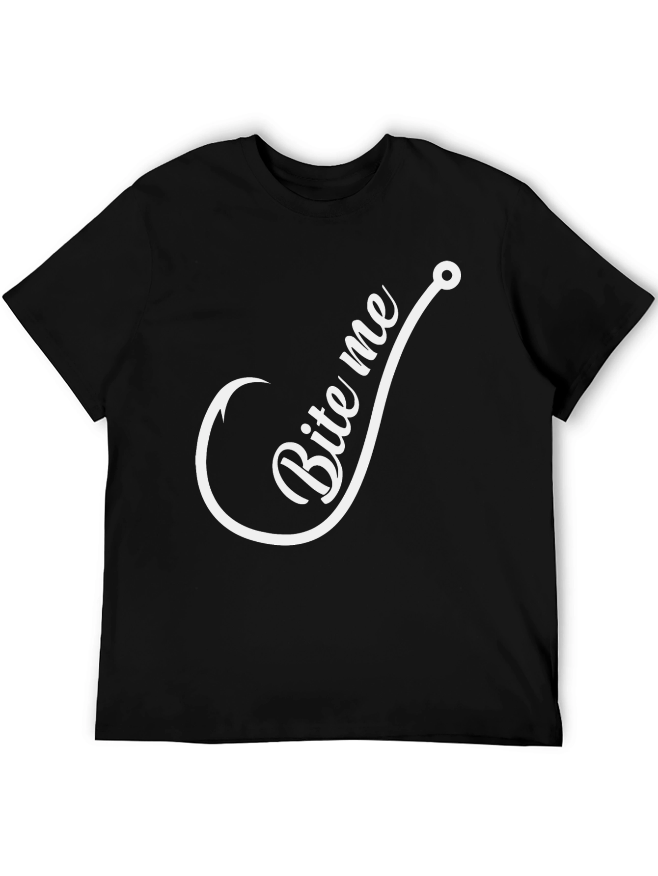 Bite Me Fishing Hook Graphic Tee - Novelty T-Shirt