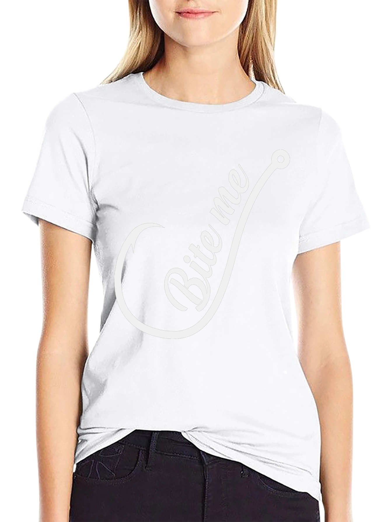 Bite Me Fishing Hook Graphic Tee - Novelty T-Shirt