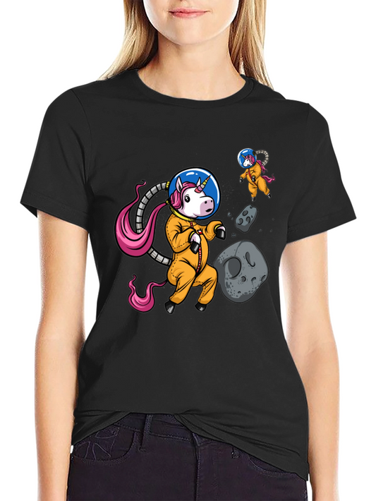 Unicorn Astronaut Black Graphic Tee