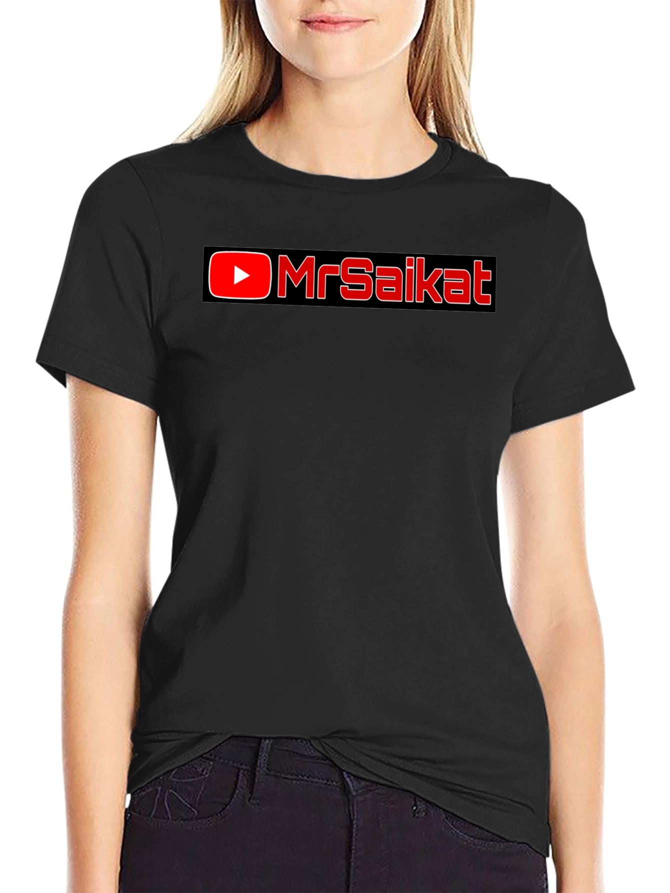MrSaikat Black Cotton Graphic Tee