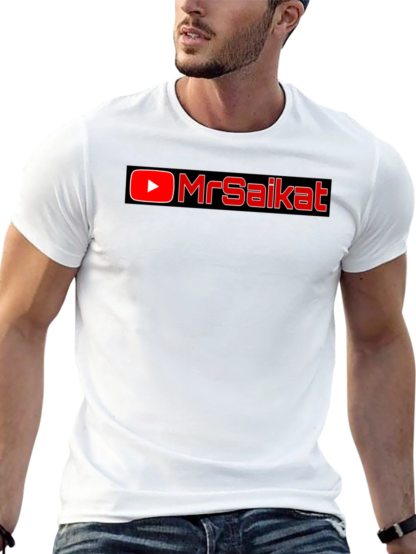 MrSaikat Black Cotton Graphic Tee